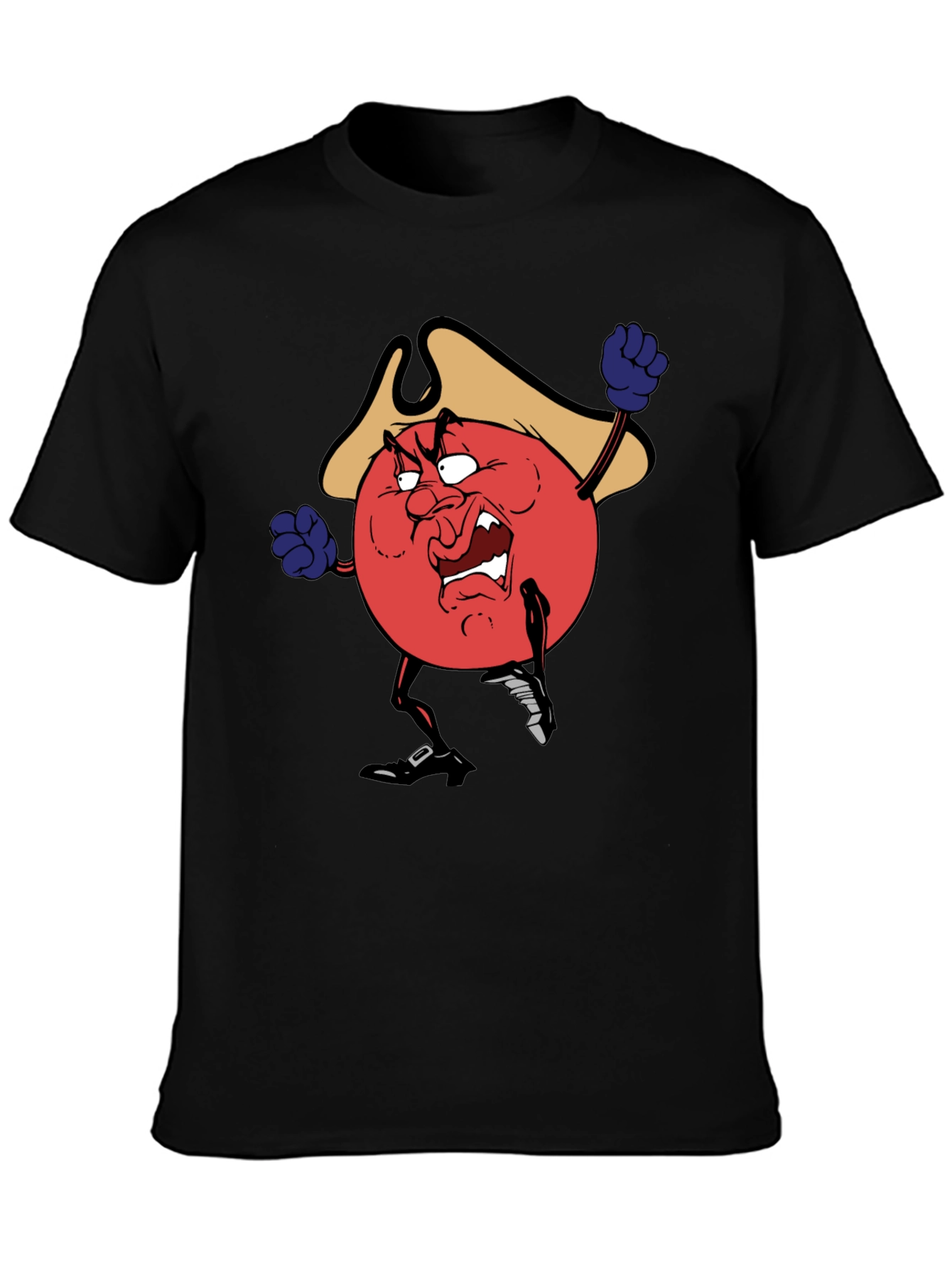 Black Angry Pirate Tomato T-Shirt - Black view 3