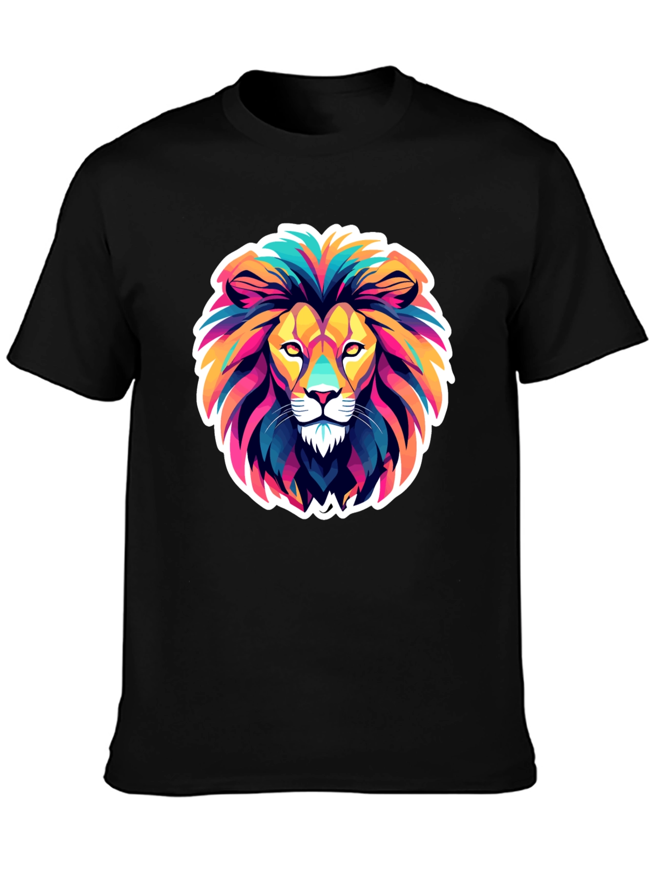 Black Vibrant Lion Graphic Tee - Bold & Stylish view 3