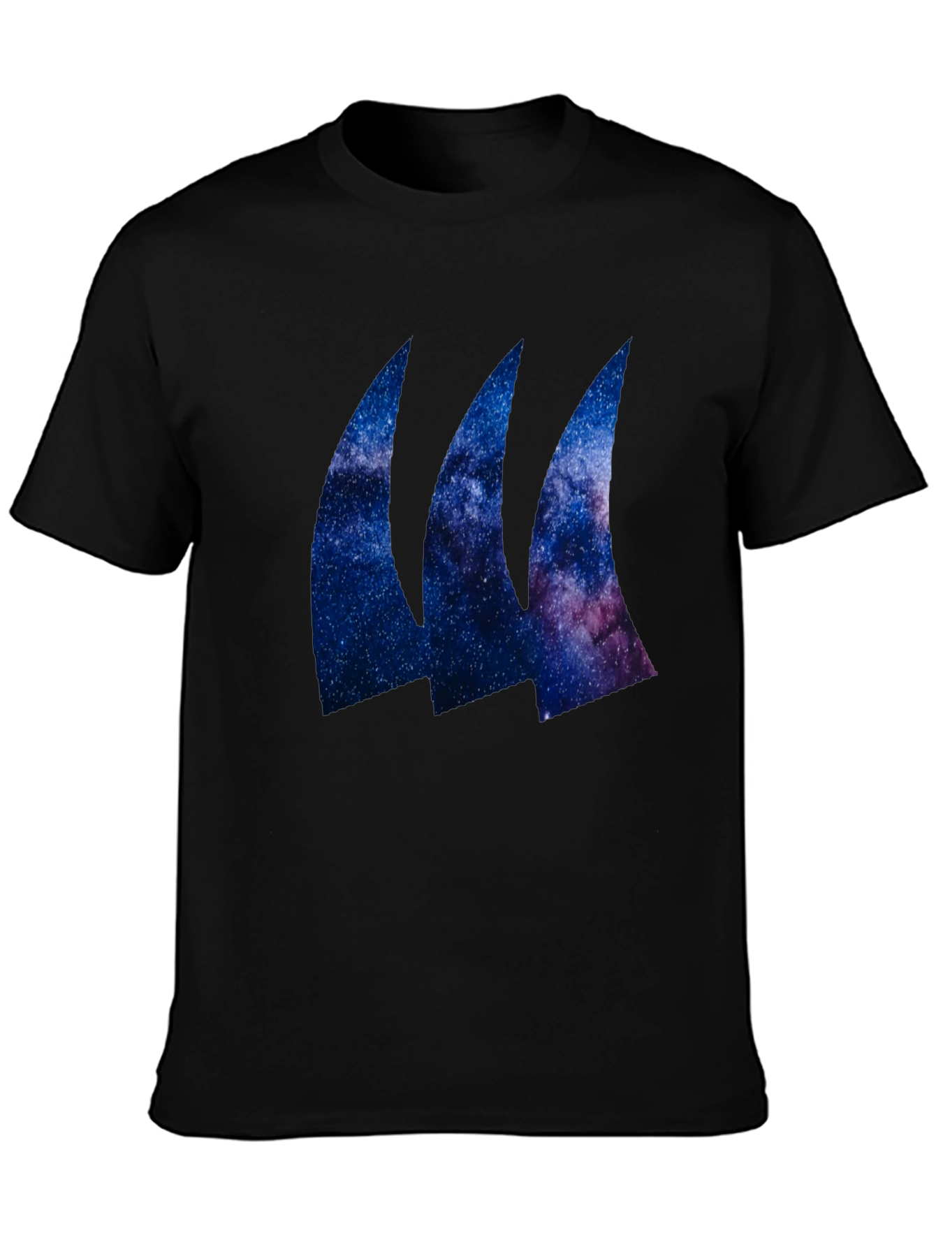 Black Galaxy Wave Tee - Black Stylish T-Shirt view 3