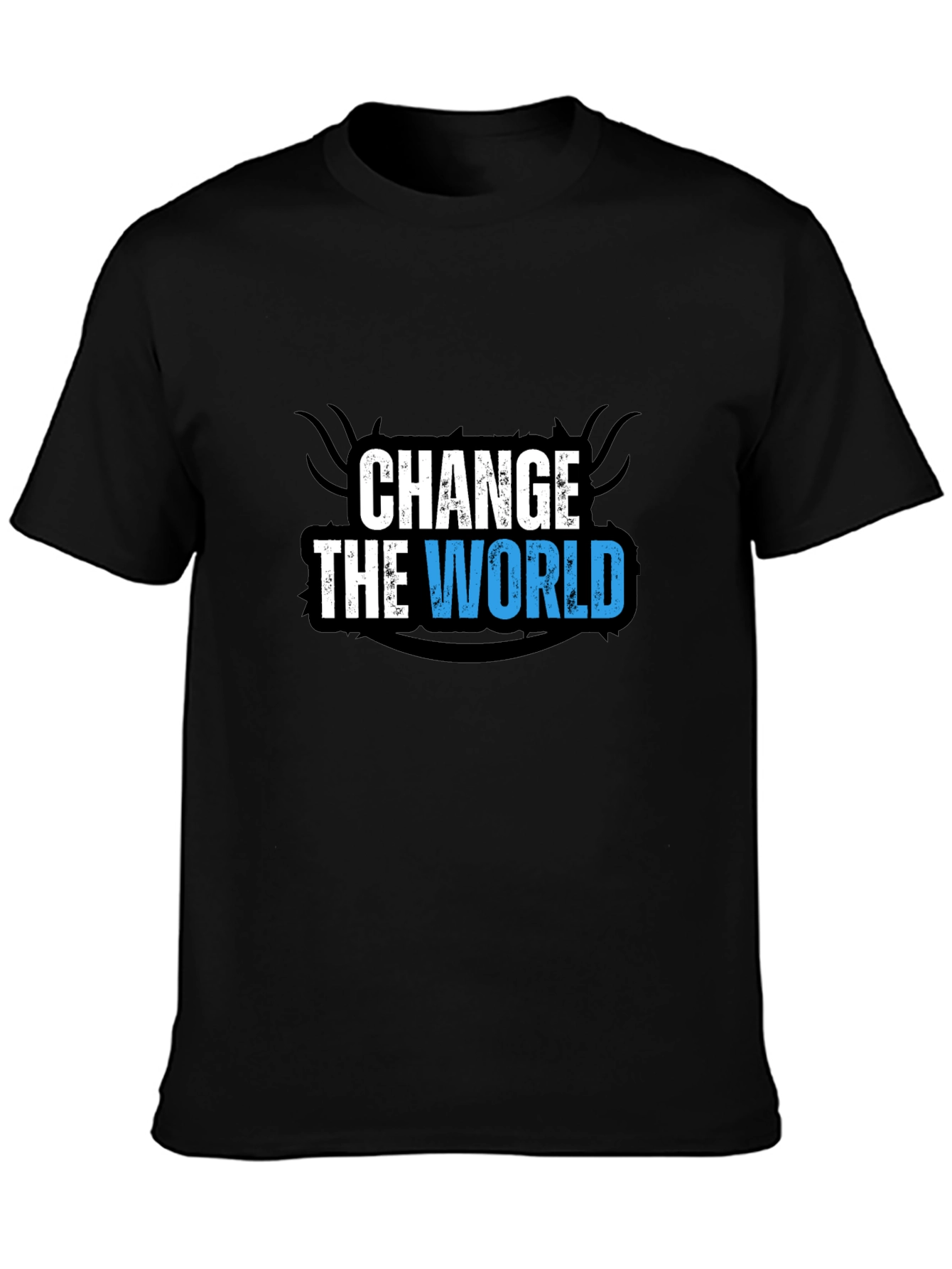 Black Change the World Graphic Black T-Shirt view 3