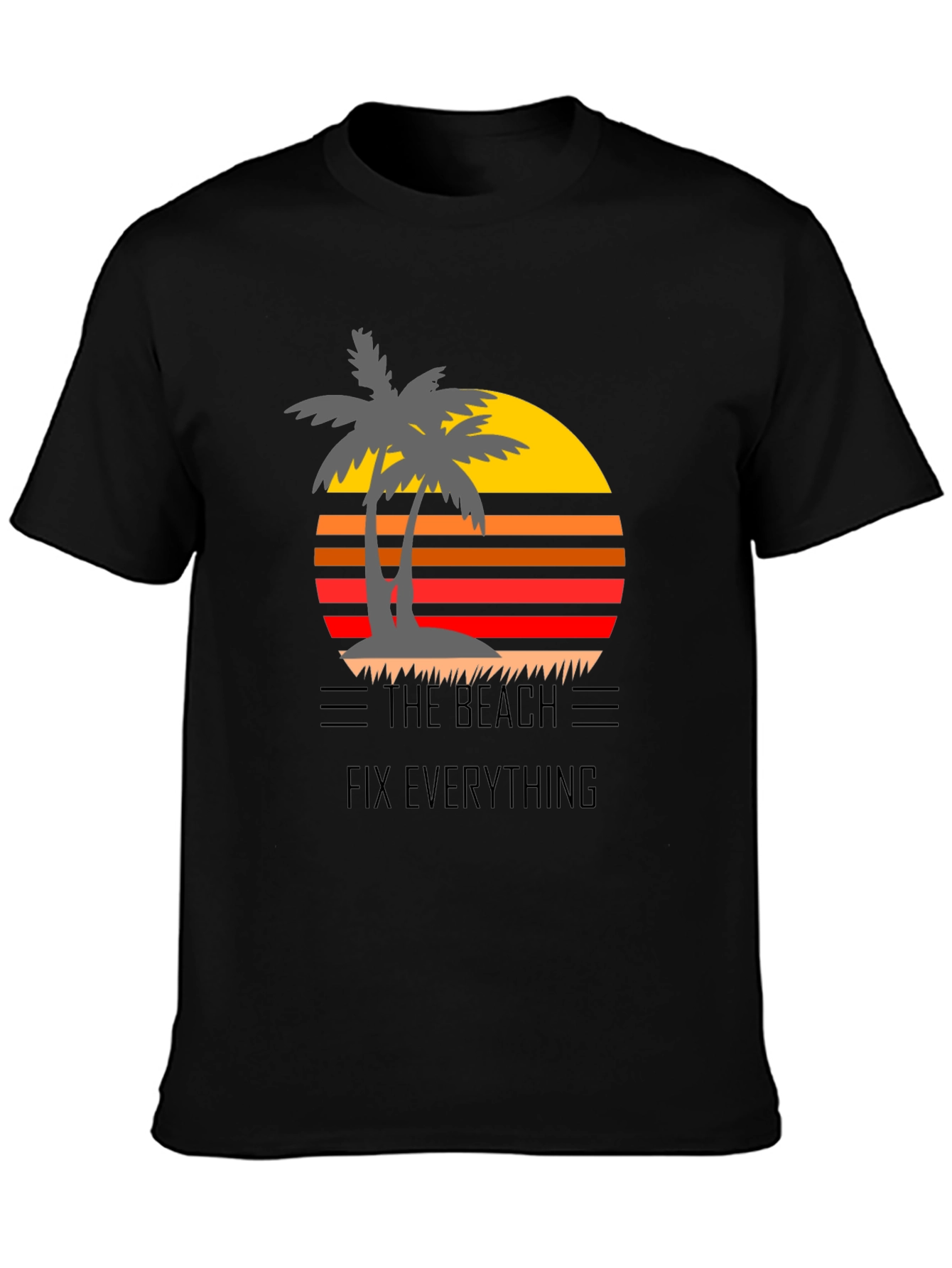 Black The Beach Fixes Everything Graphic Tee view 3