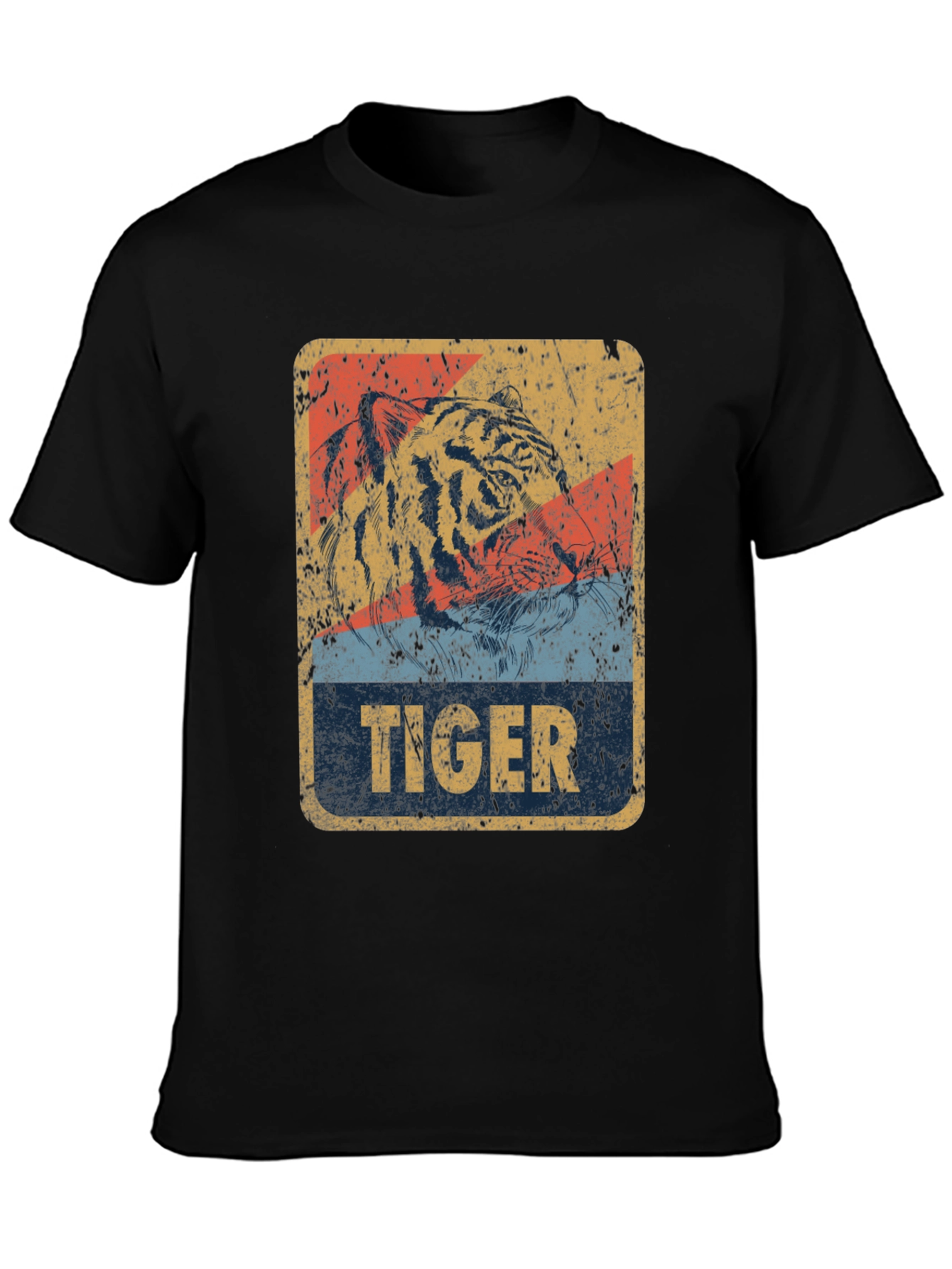 Black Vintage Tiger Graphic T-Shirt view 3