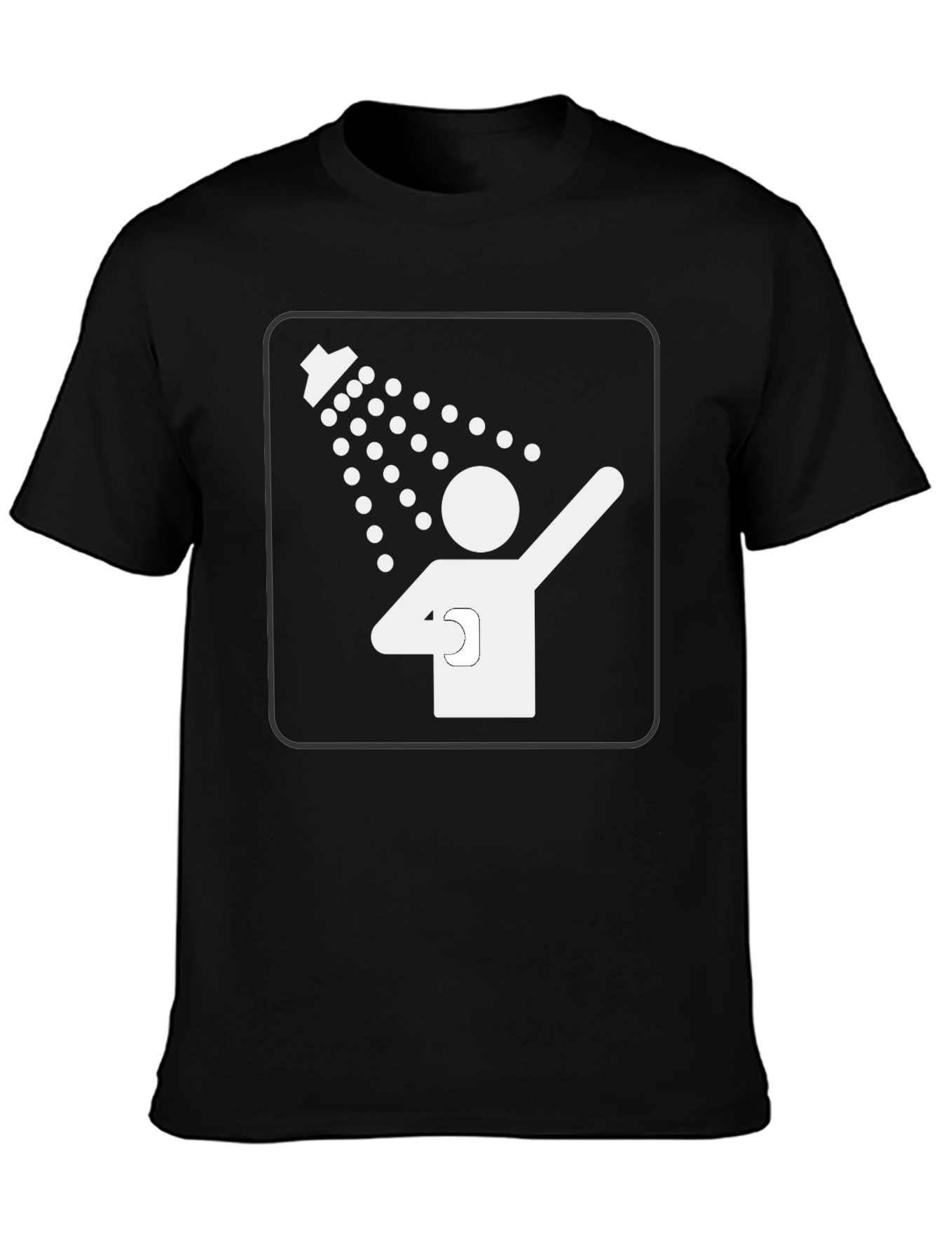 Black Shower Time Black T-Shirt view 3