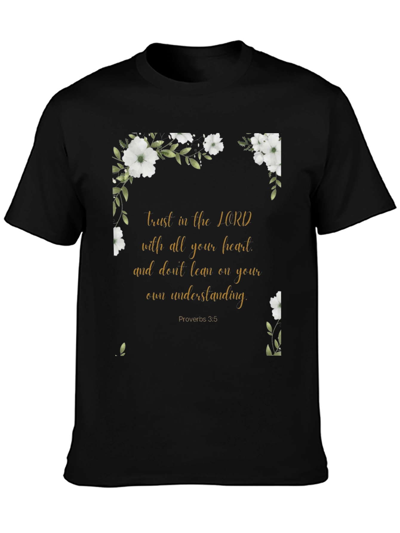 Black Faith-Inspired Floral T-Shirt view 3