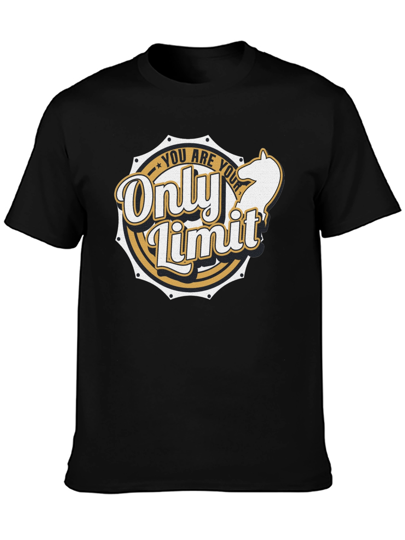 Black Motivational T-Shirt: "You Are Your Only Limit" view 3