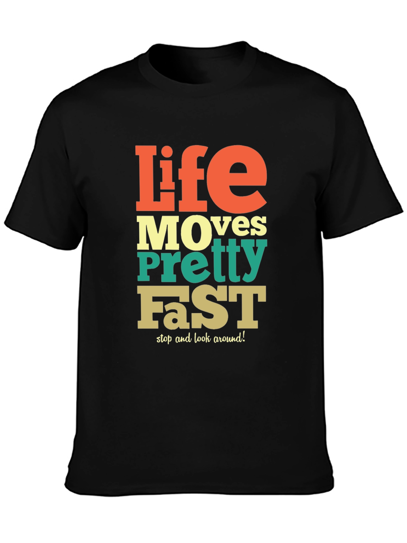 Black Life Moves Pretty Fast Graphic Tee - Relaxed Fit view 3