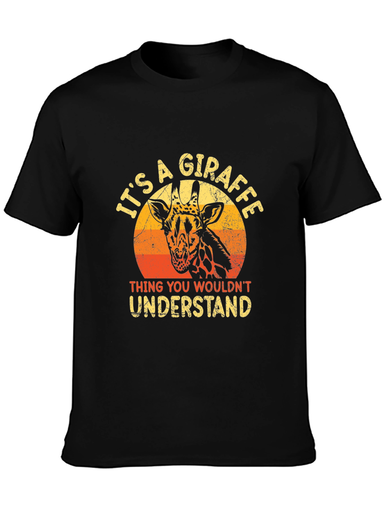 Black It's A Giraffe Thing Men's Graphic T-Shirt view 3