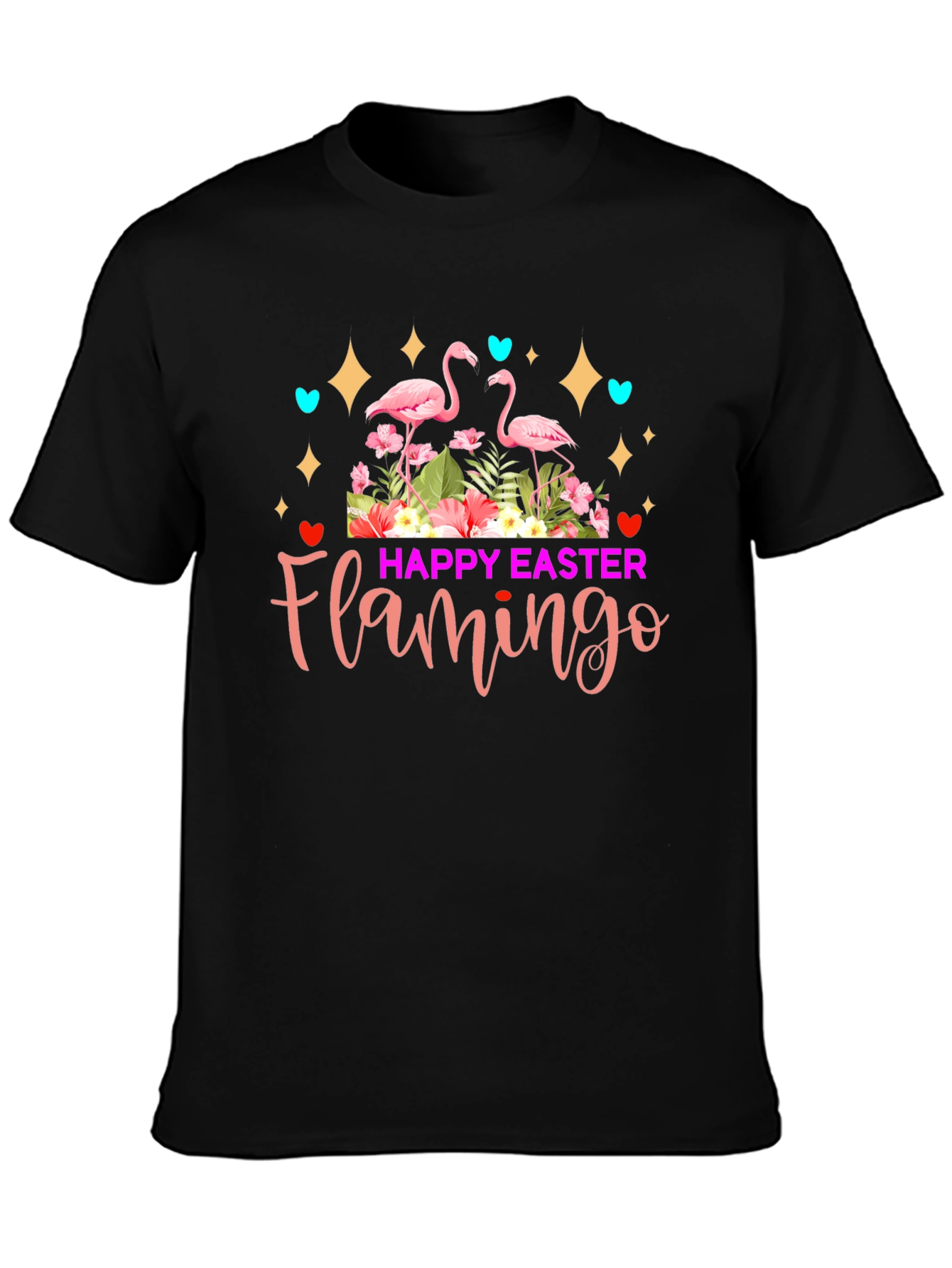 Happy Easter Flamingo Graphic T-Shirt - 3