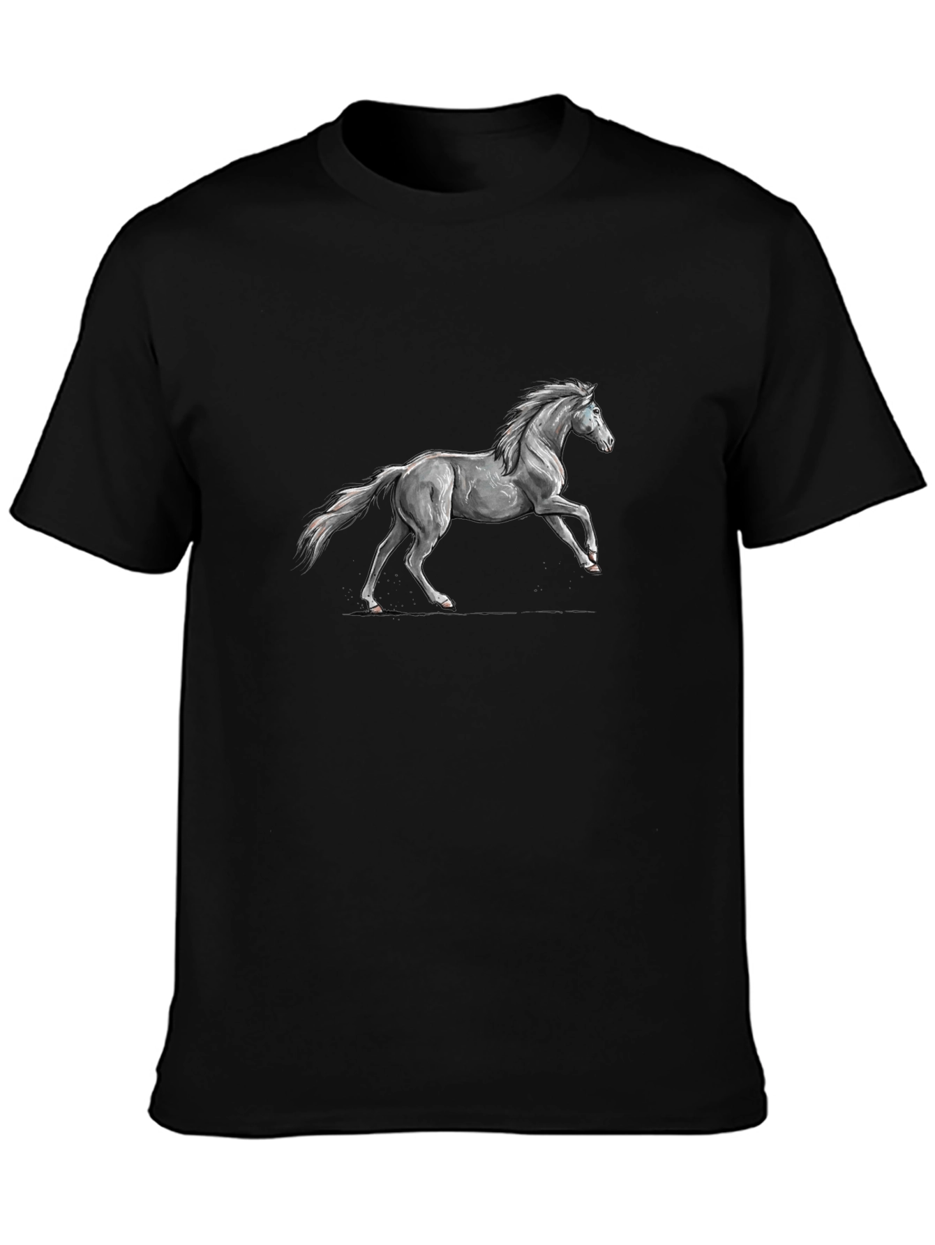 Black Black Horse Graphic Tee - Stylish Men's T-Shirt view 3