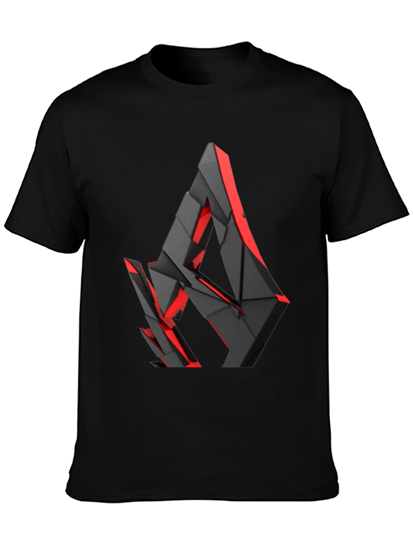 Black Abstract Geometric Graphic Print T-Shirt view 3