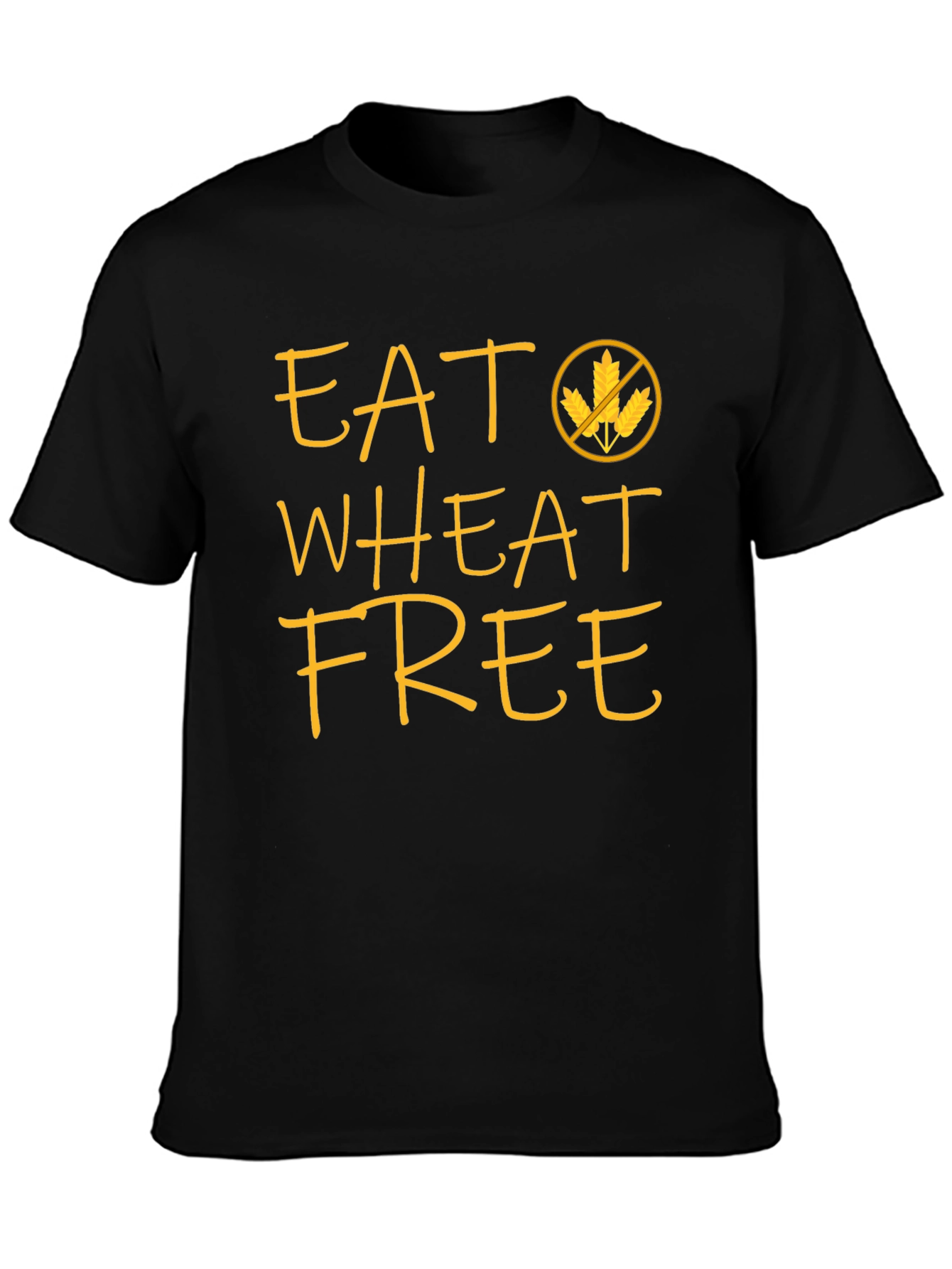 Black Eat Wheat Free Black T-Shirt - Gluten Sensitive Apparel view 3