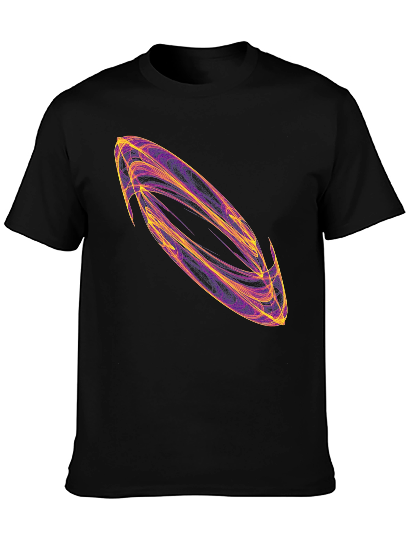 Black Abstract Swirl Graphic Black T-Shirt view 3