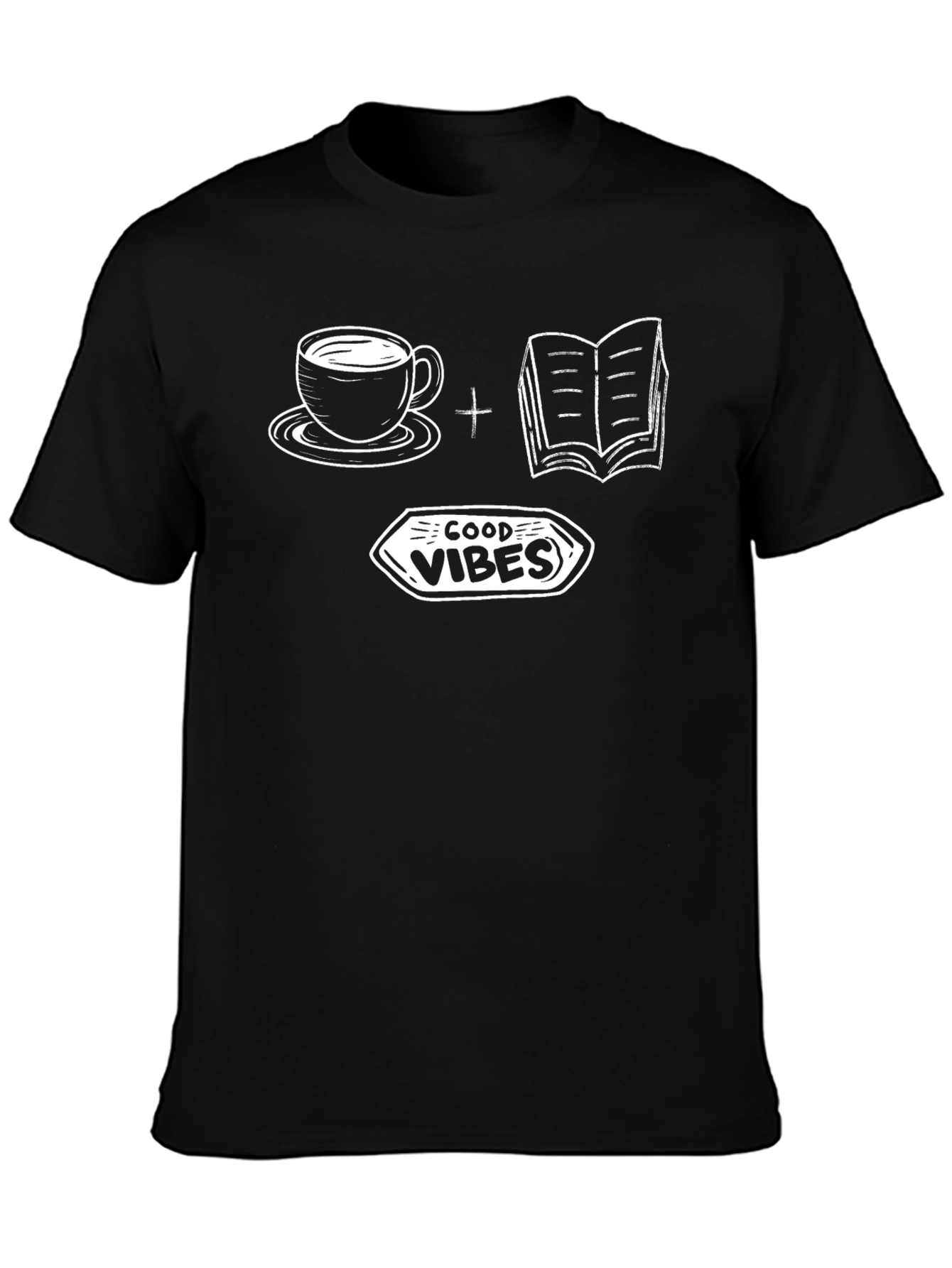 Black Good Vibes Coffee & Books Graphic Tee view 3