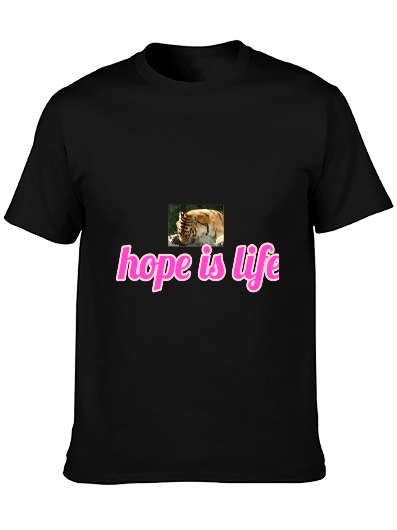 Black Hope Is Life Tiger Graphic Tee - Black view 3