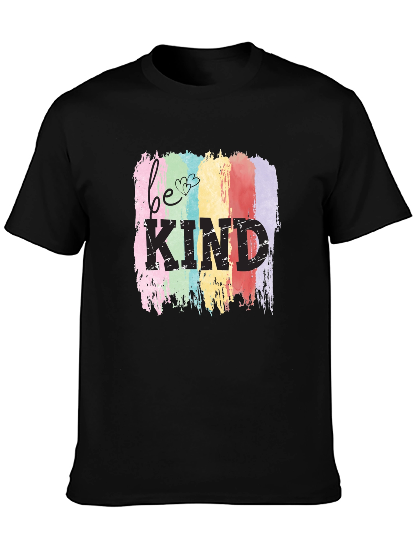 Black Be Kind Rainbow T-Shirt - Positive Message Tee view 3