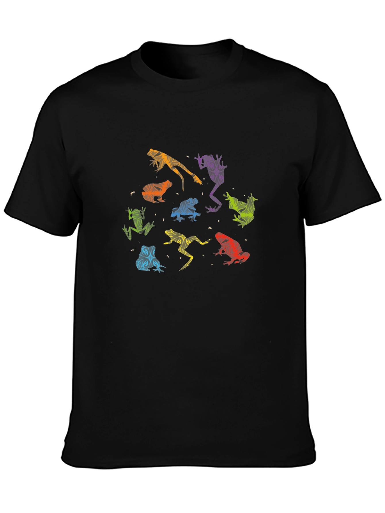 Black Rainbow Frog T-Shirt - Unique Pattern Tee view 3