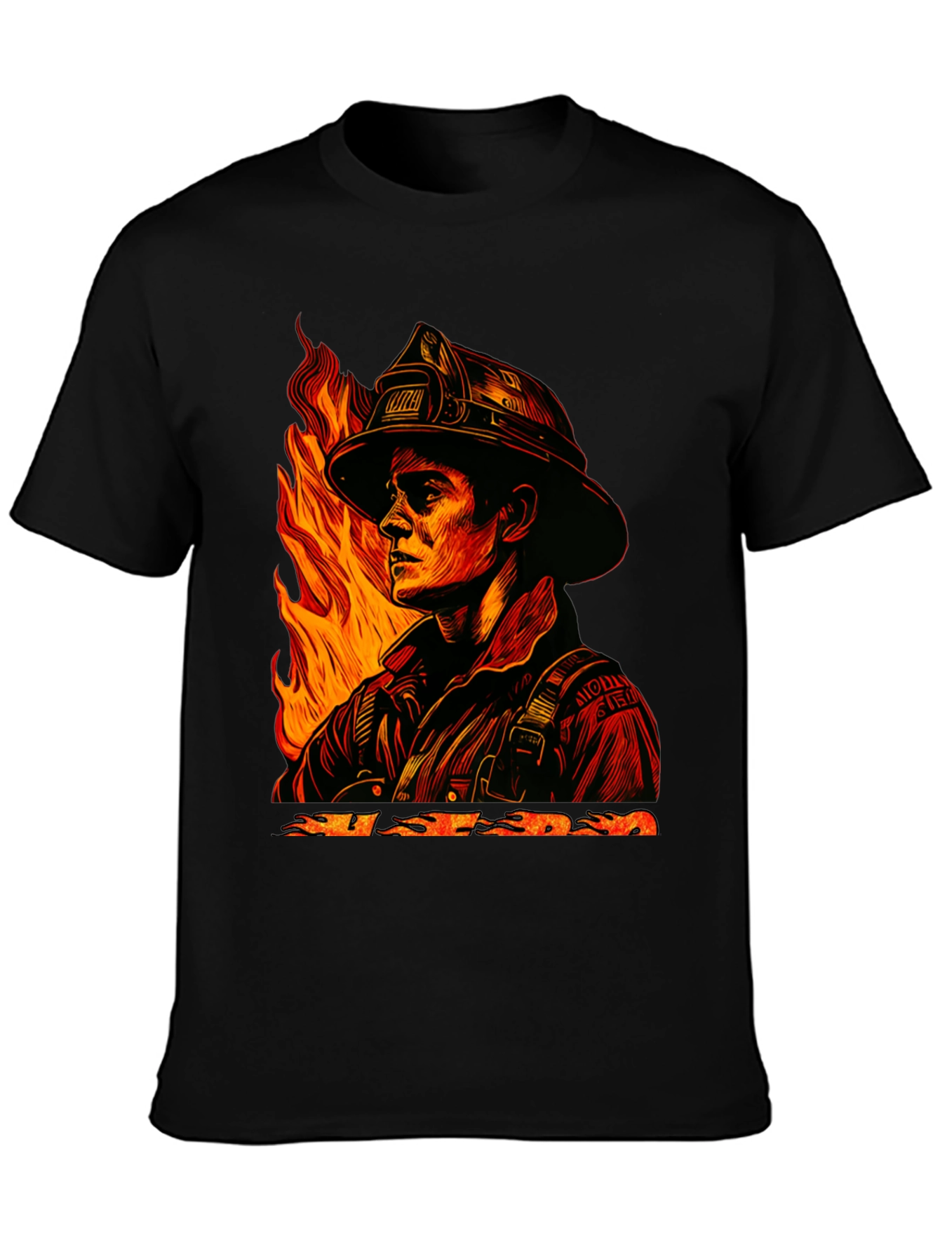 Black Firefighter Graphic Tee - Courage Under Fire view 3