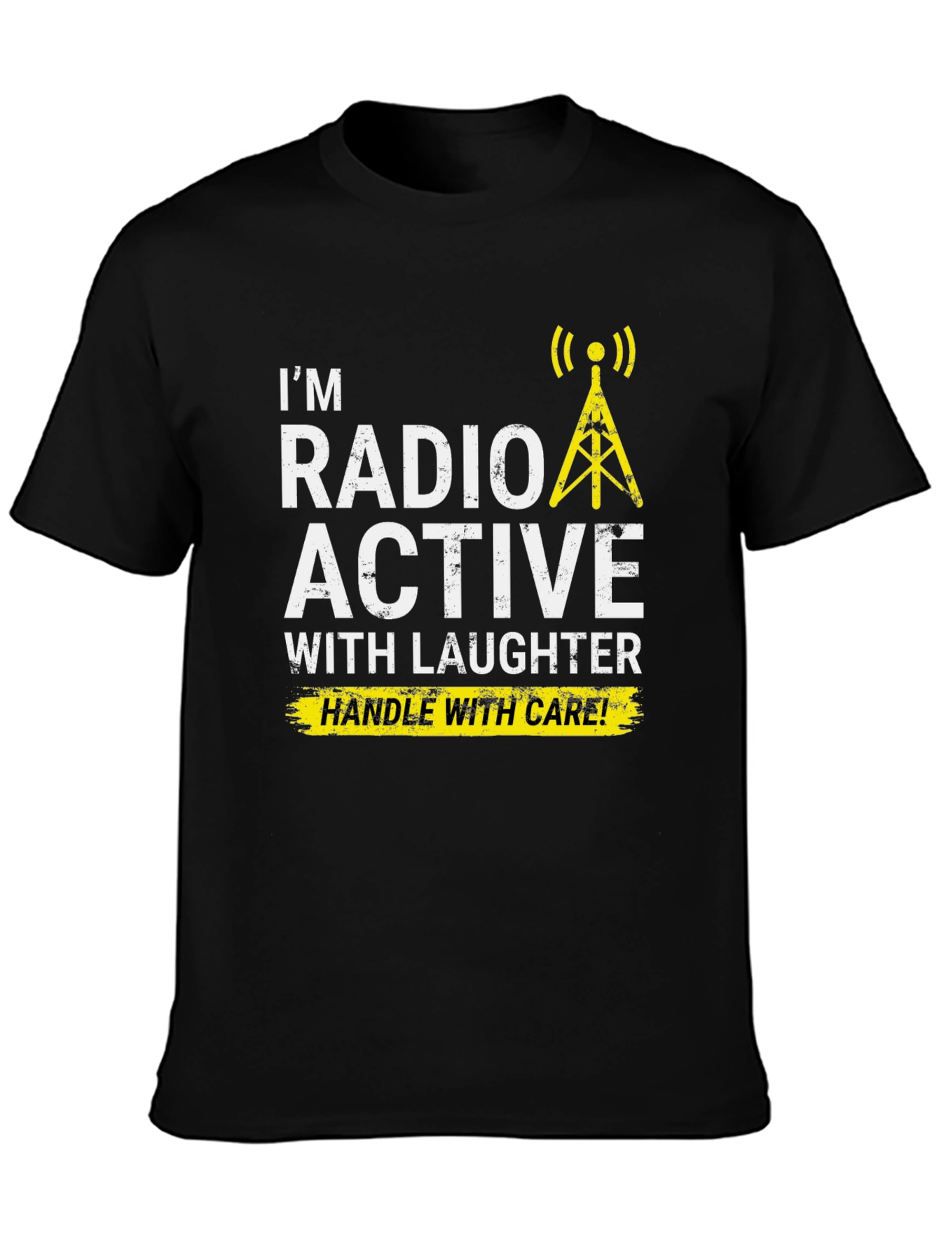 Black Radioactive Laughter Graphic Tee - Handle with Care! view 3