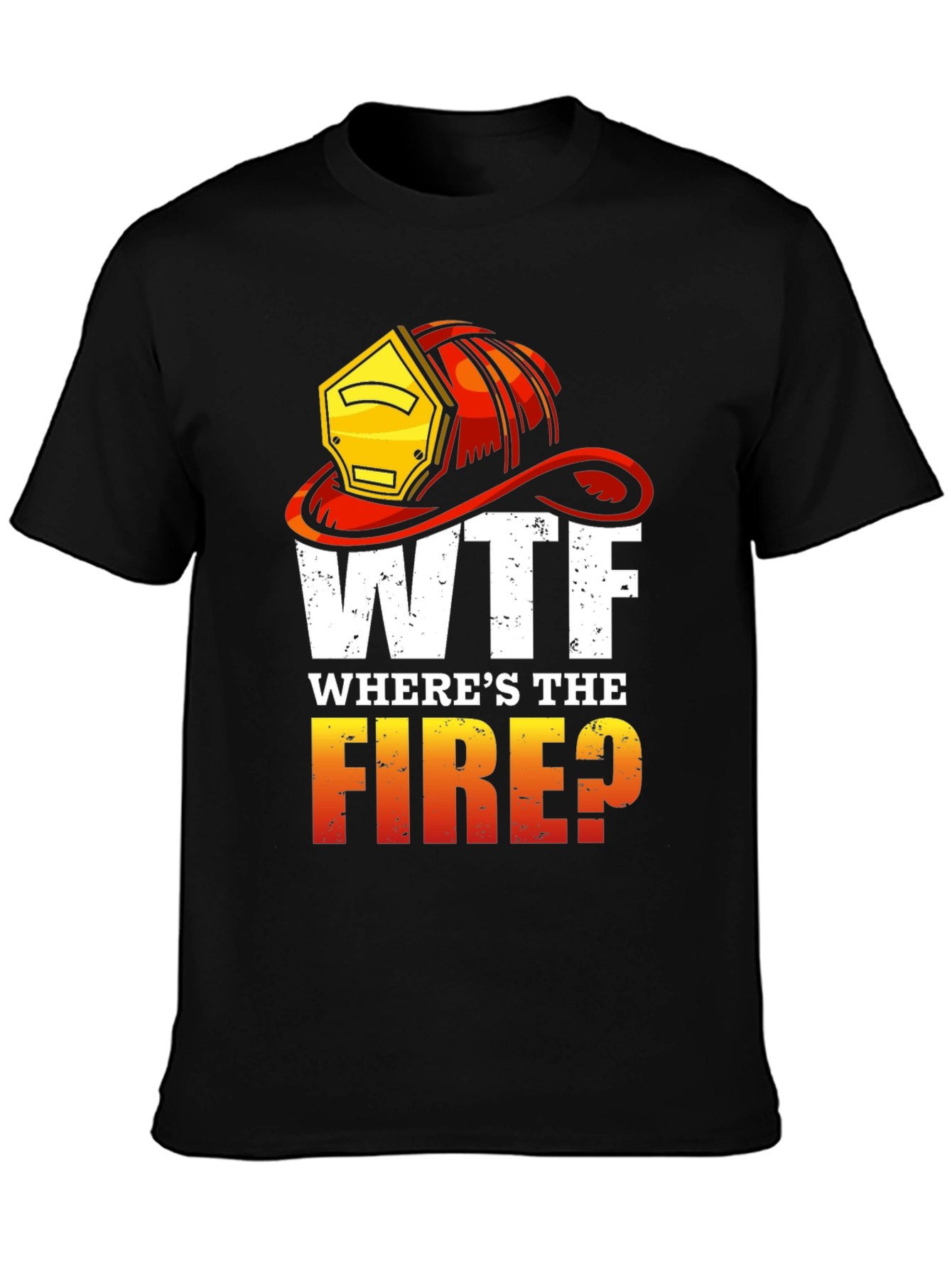 Black WTF Where's the Fire? Graphic Tee view 3
