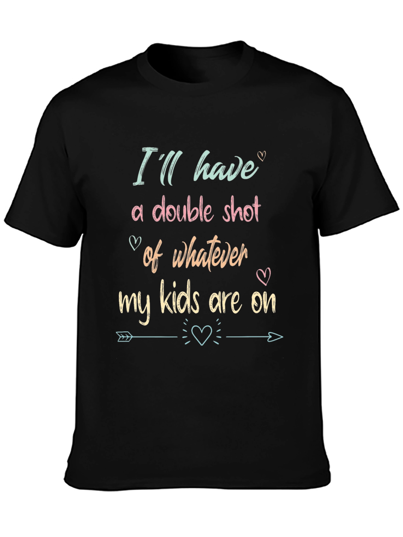 Black Double Shot T-Shirt: Humorous Parenting Apparel view 3