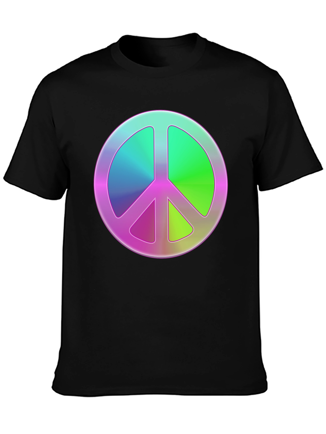 Black Peace Sign Graphic Tee - Retro Style view 3
