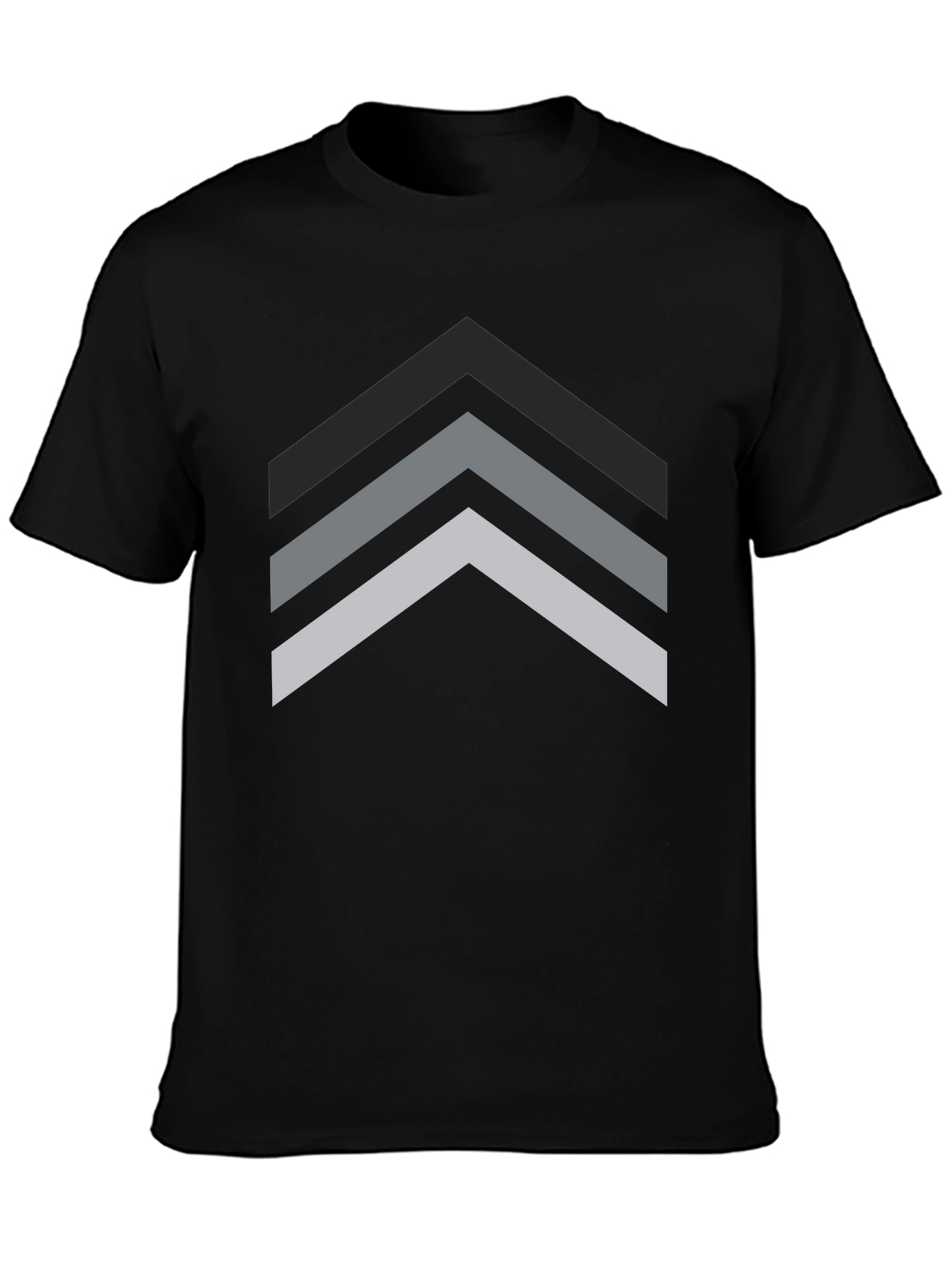 Black Modern Geometric Arrow Black T-Shirt view 3