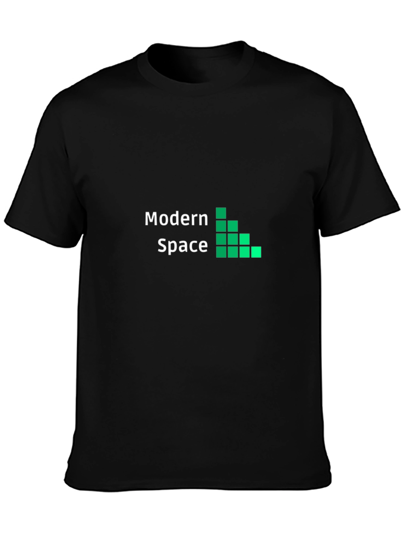 Black Modern Space Black Graphic Tee for Men view 3