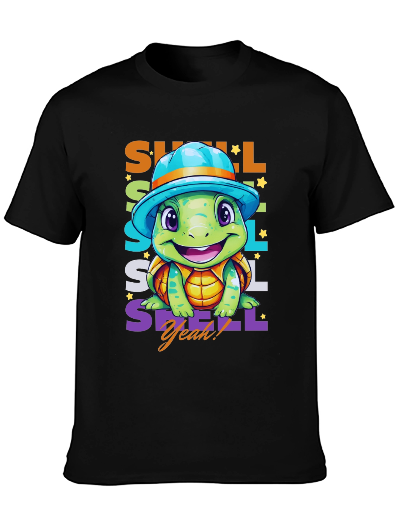 Black Cute Turtle T-Shirt - Shell Yeah! view 3