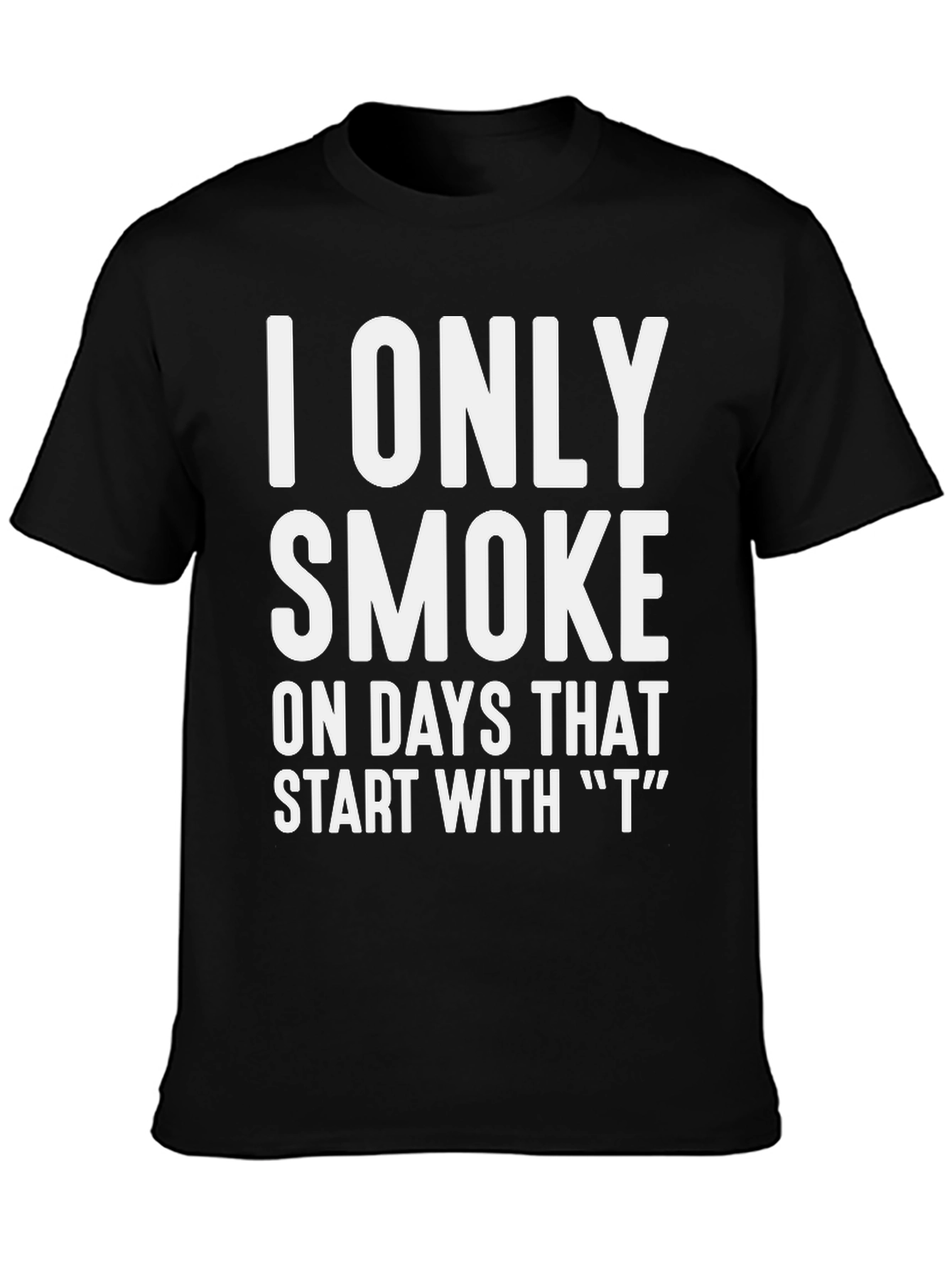 Black Humorous "I Only Smoke" Graphic T-Shirt view 3