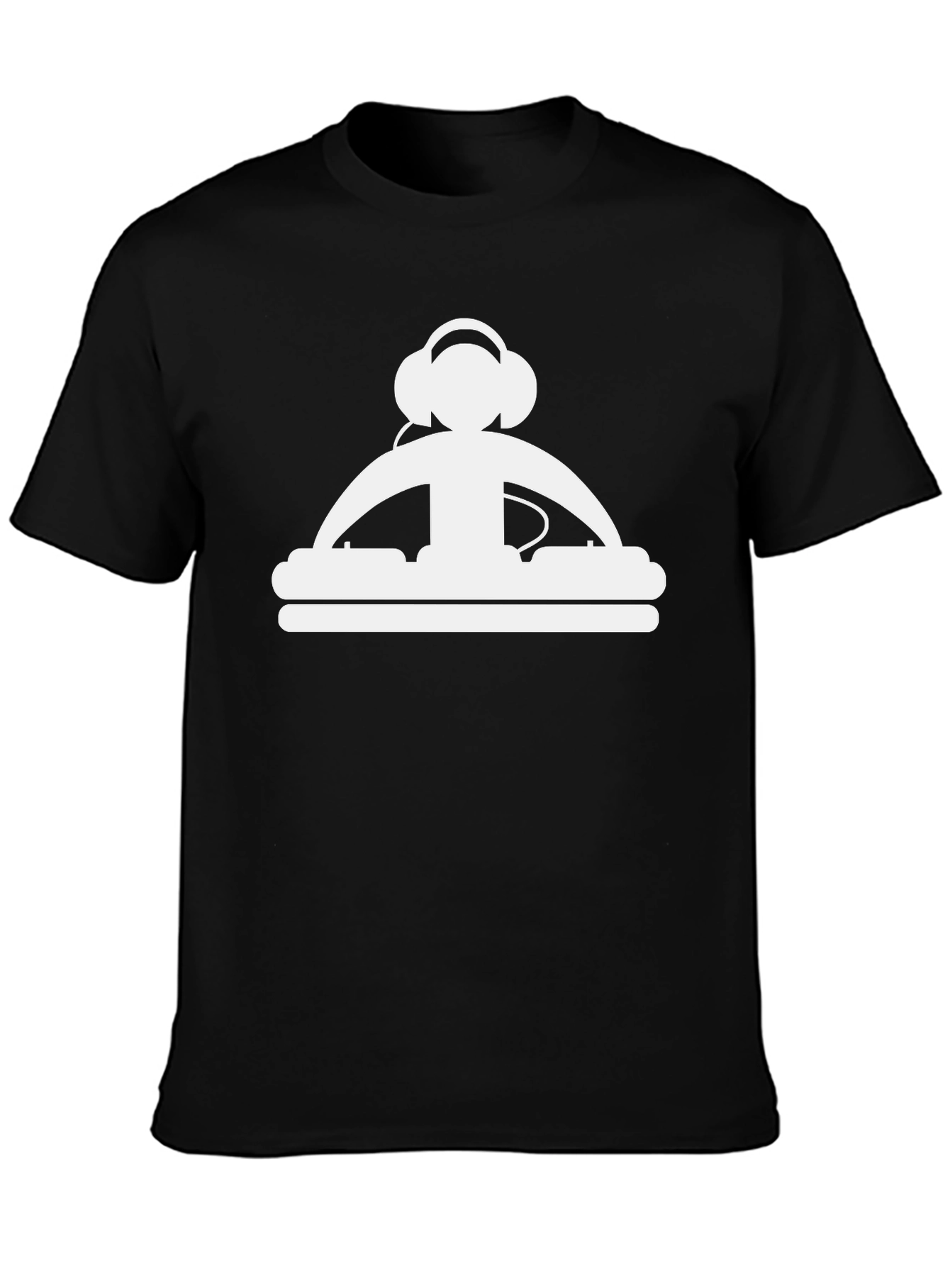 Black DJ Silhouette Graphic Black T-Shirt view 3