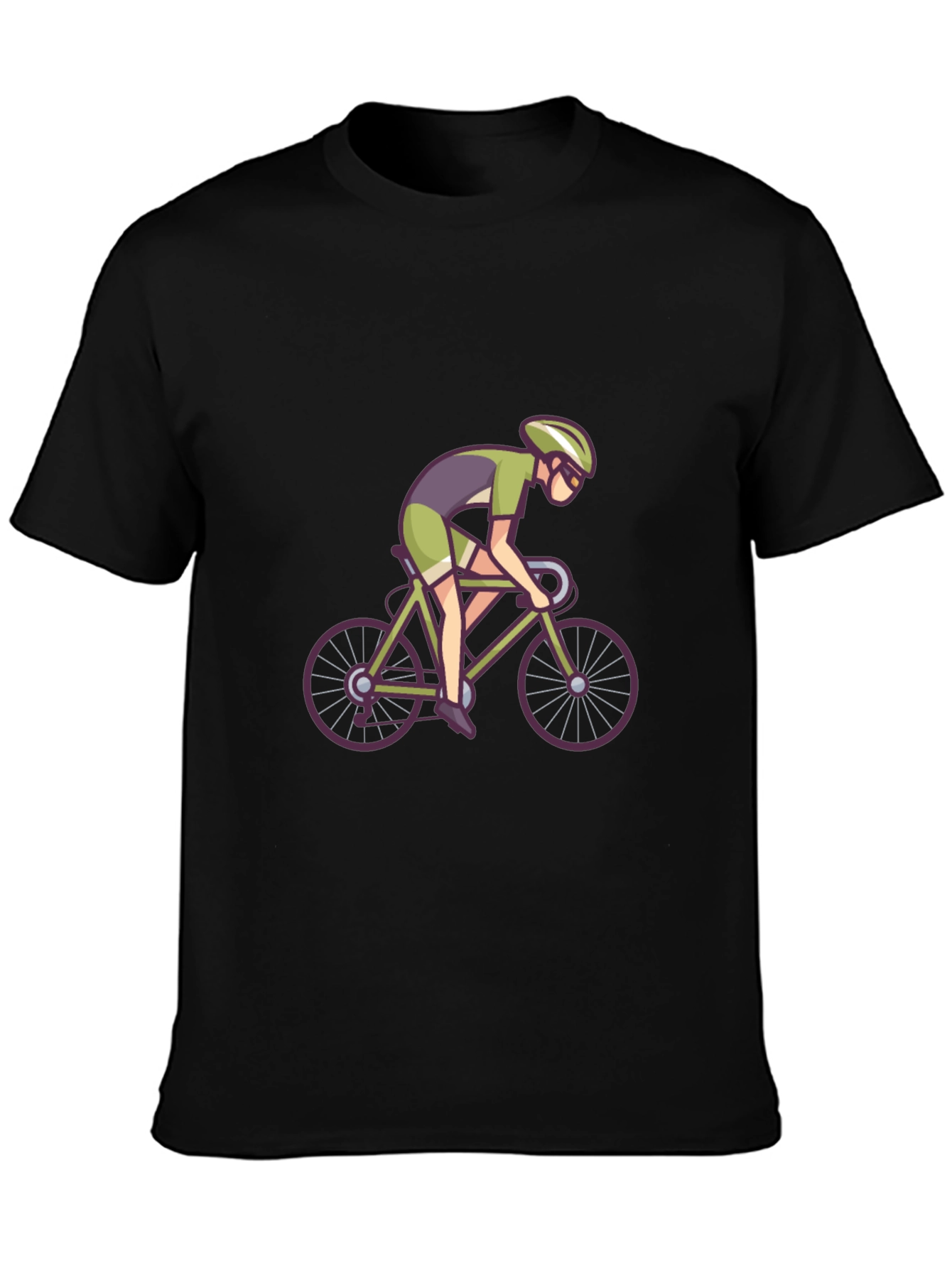 Black Cyclist Graphic Tee - Sporty Black T-Shirt view 3