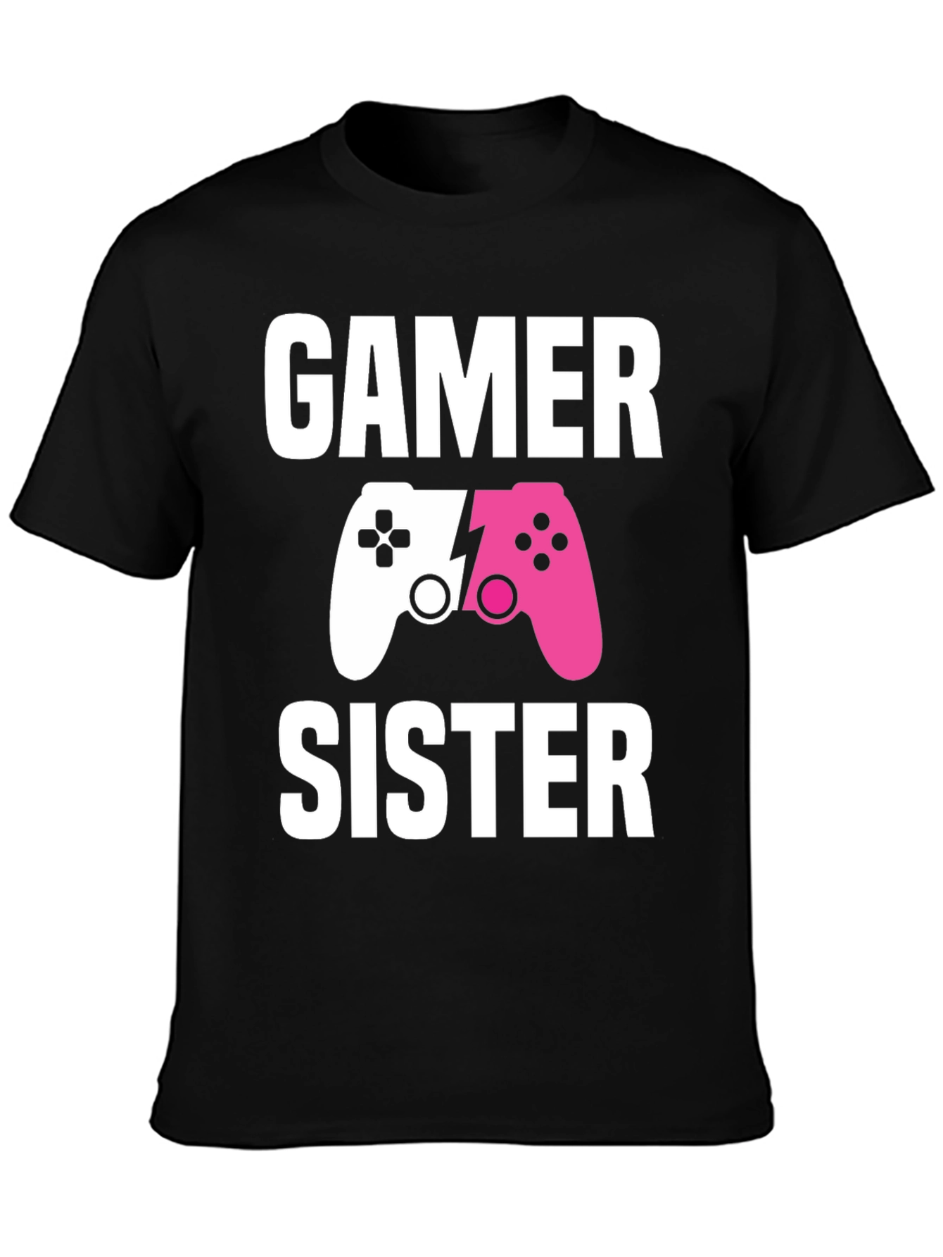 Black Gamer Sister T-Shirt | Matching Game Controller Tee view 3