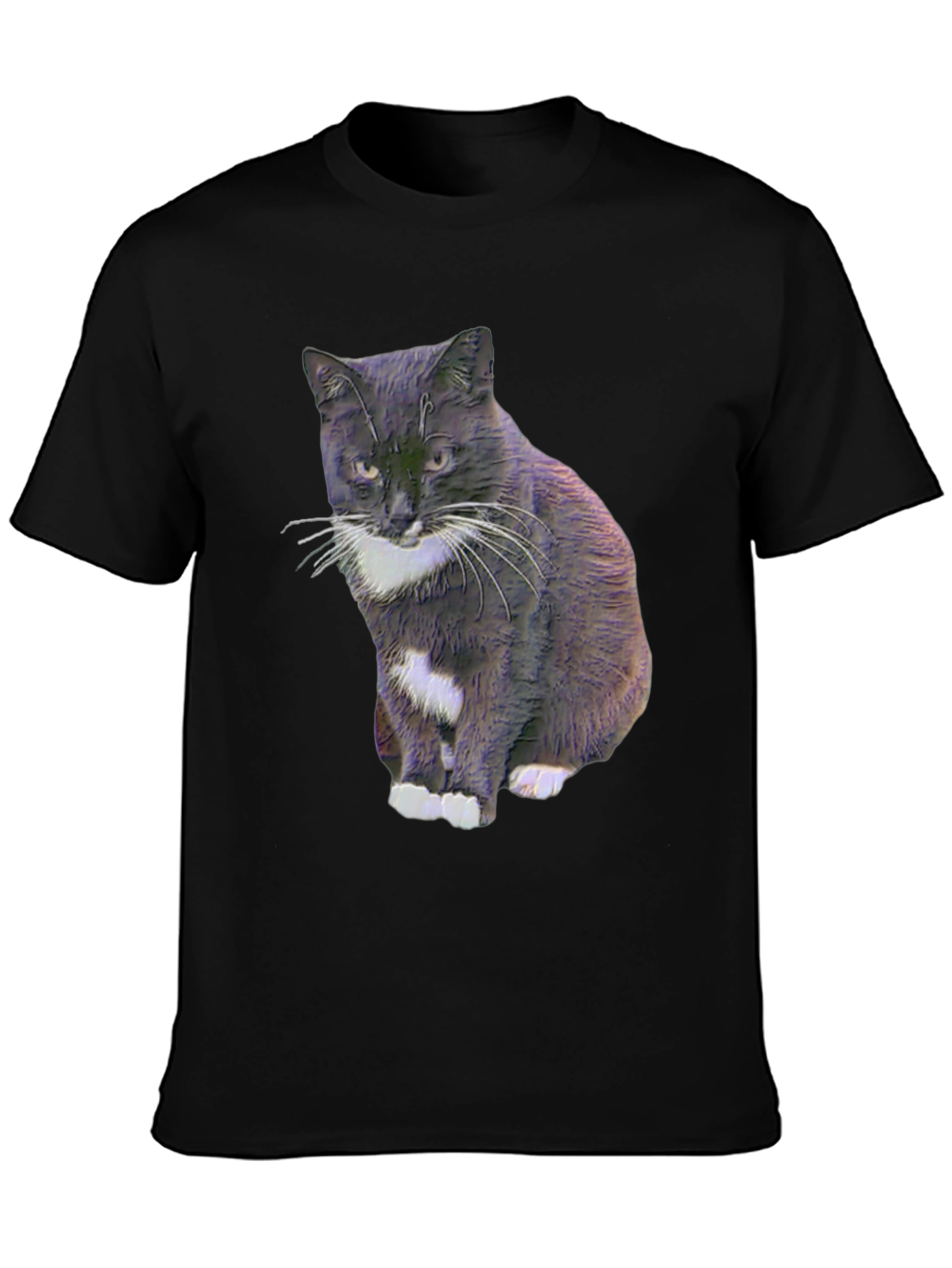 Black Cool Cat Graphic Tee - Black view 3