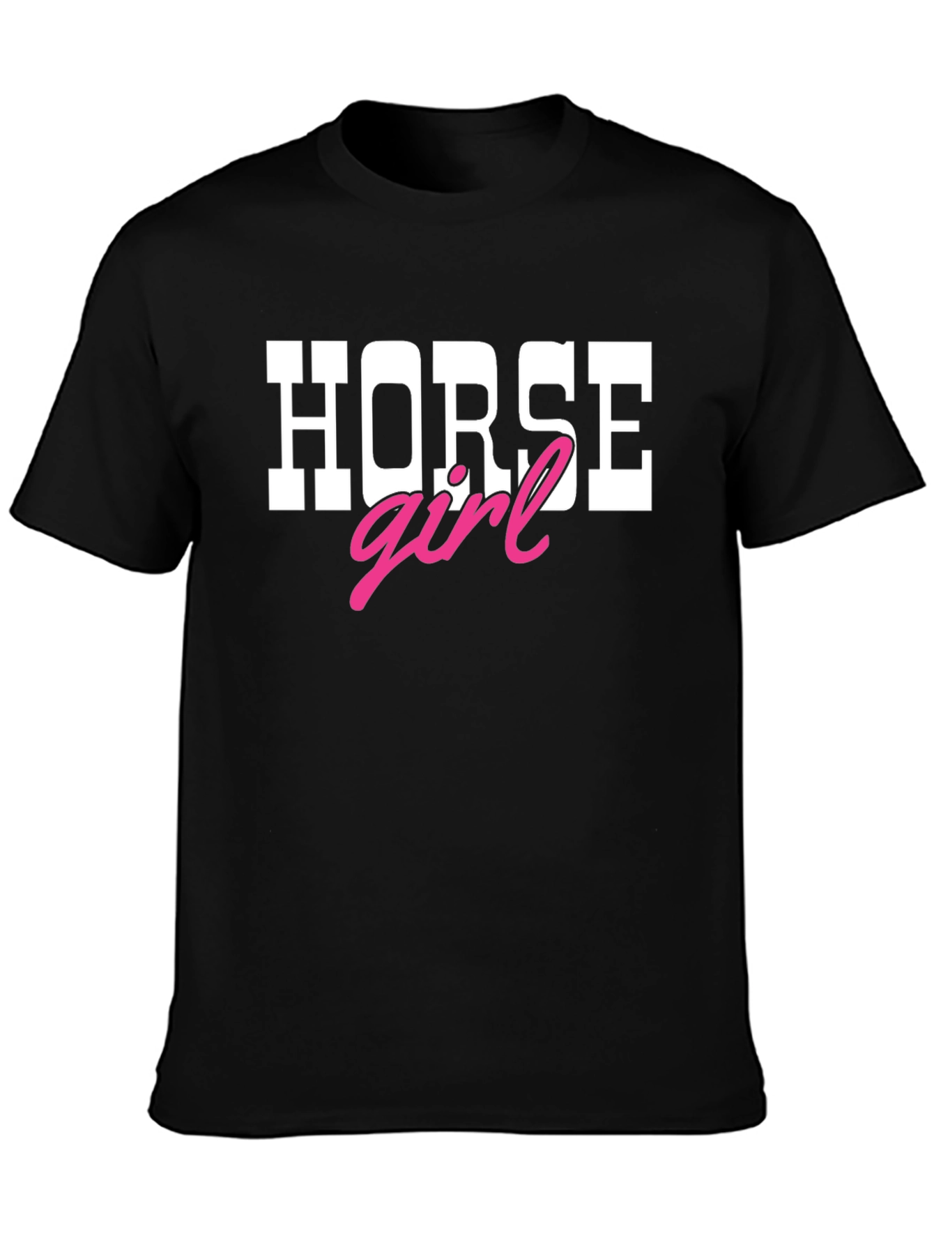 Black Horse Girl T-Shirt - Black Tee view 3