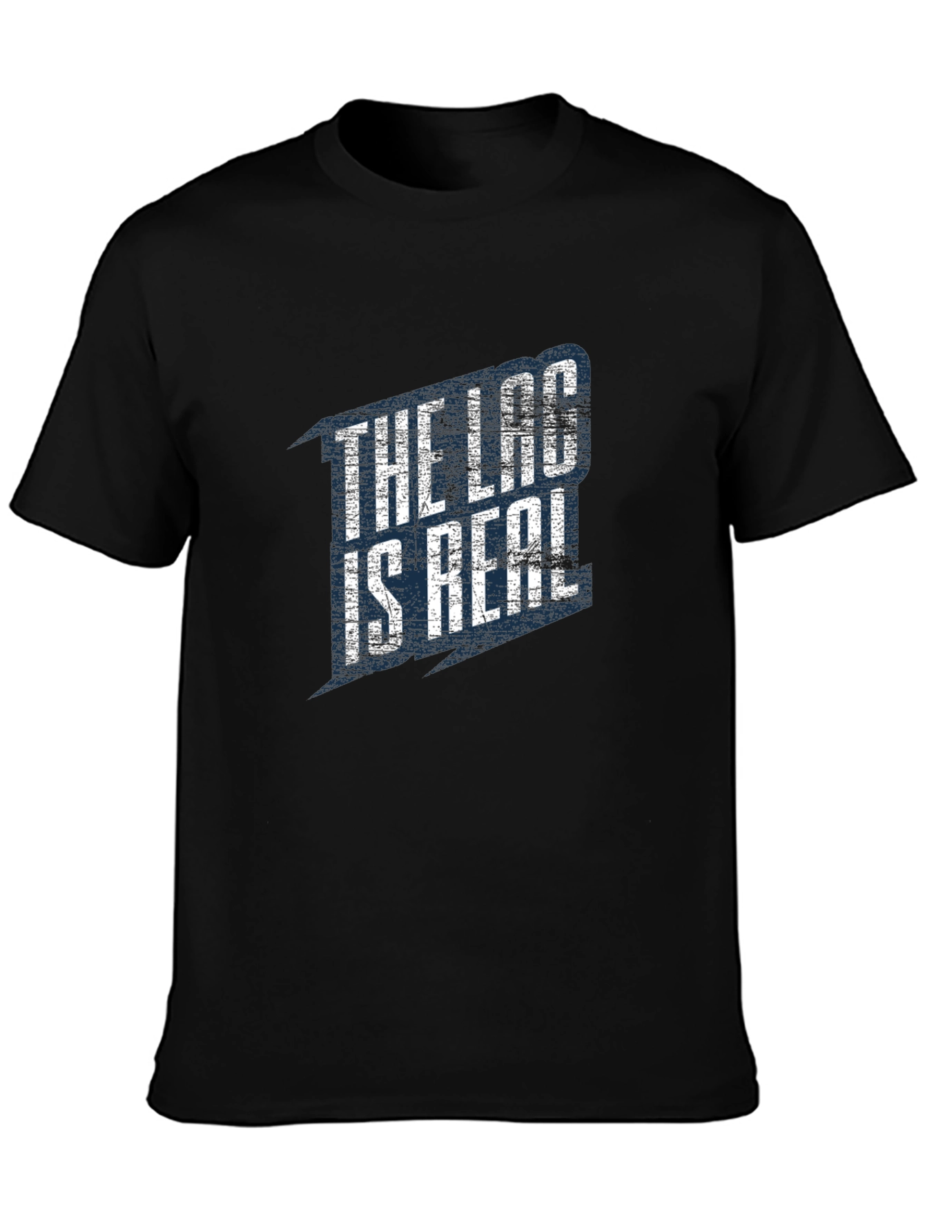 Black The Lag Is Real Graphic T-Shirt view 3