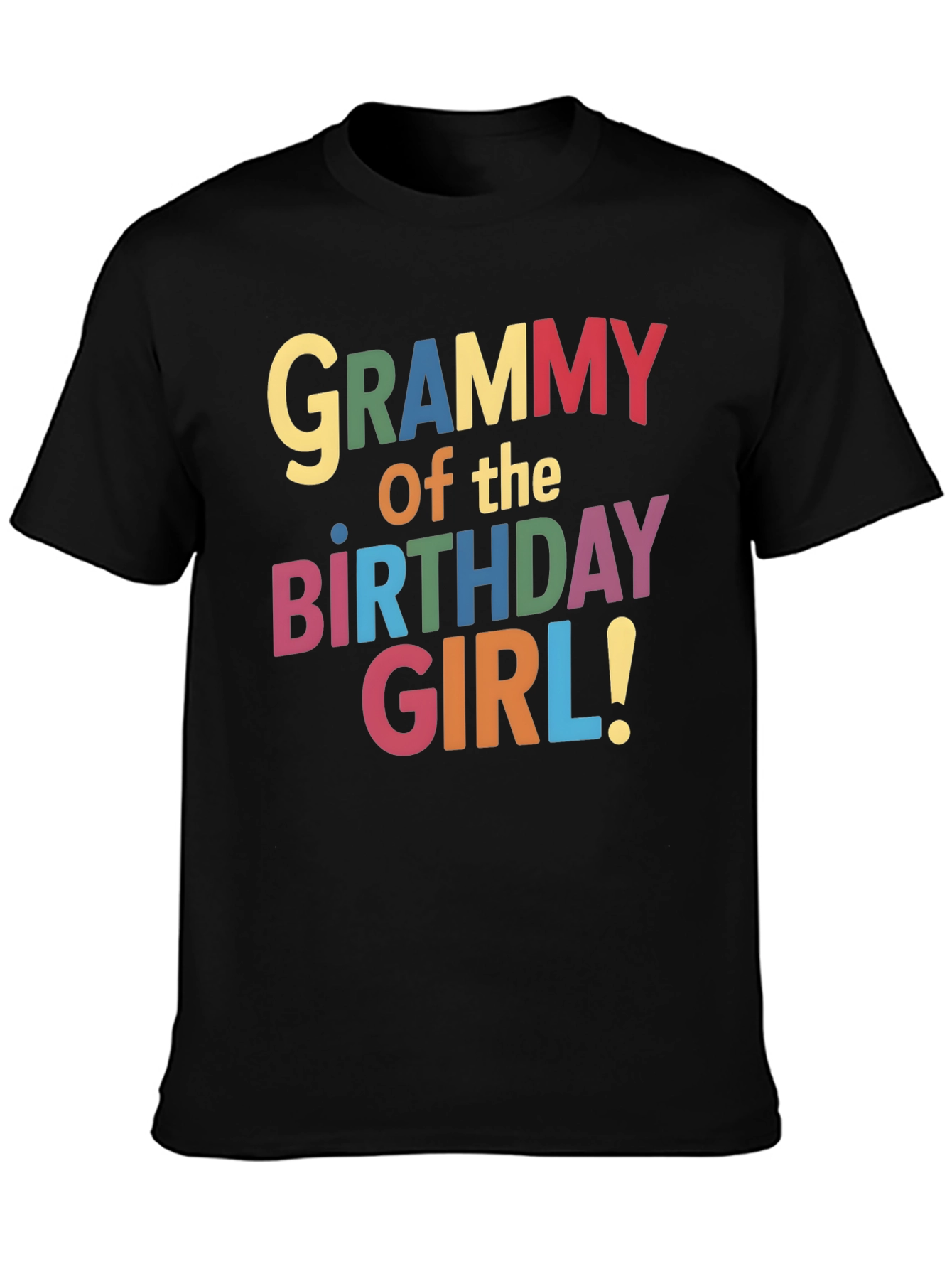 Black Grammy of the Birthday Girl Black T-Shirt view 3