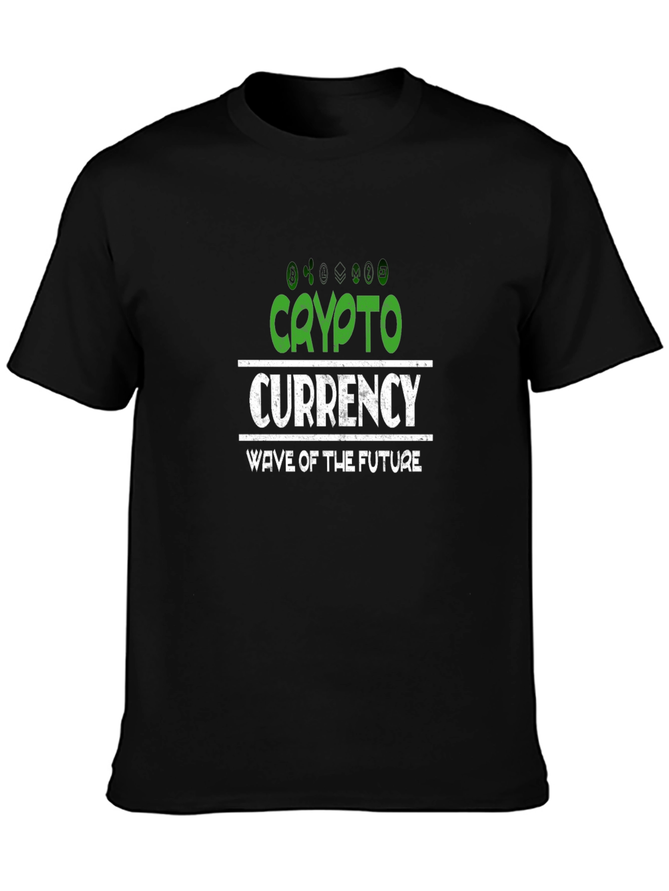 Black Crypto Currency T-Shirt - Wave of the Future Tee view 3