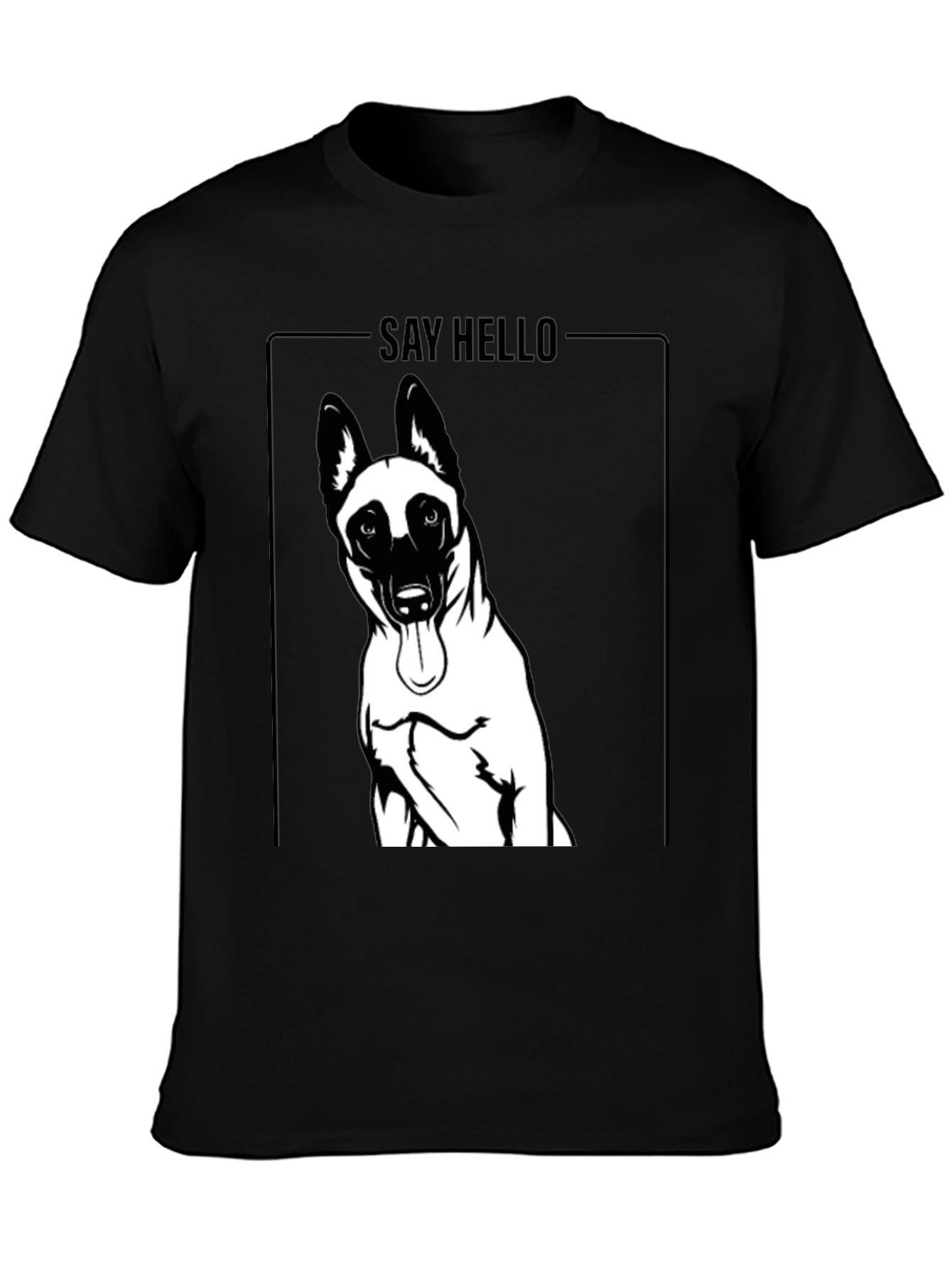 Black Dog Graphic T-Shirt - Say Hello view 3
