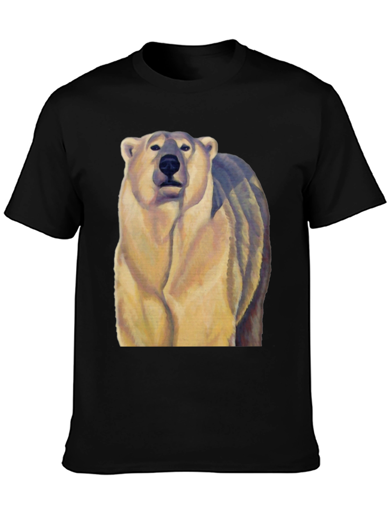Black Polar Bear Graphic Tee - Black Cotton Blend view 3