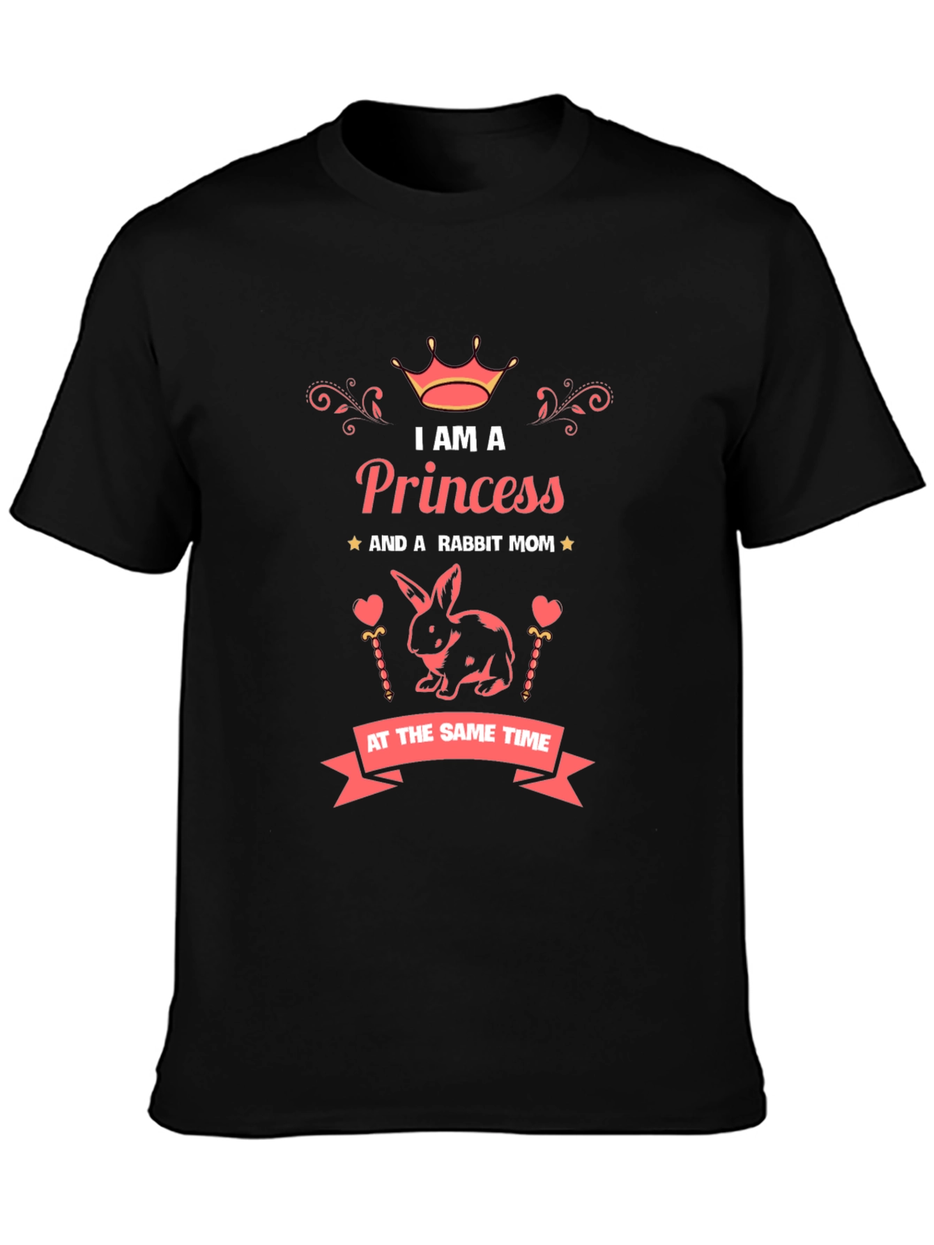Black Princess Rabbit Mom T-Shirt view 3