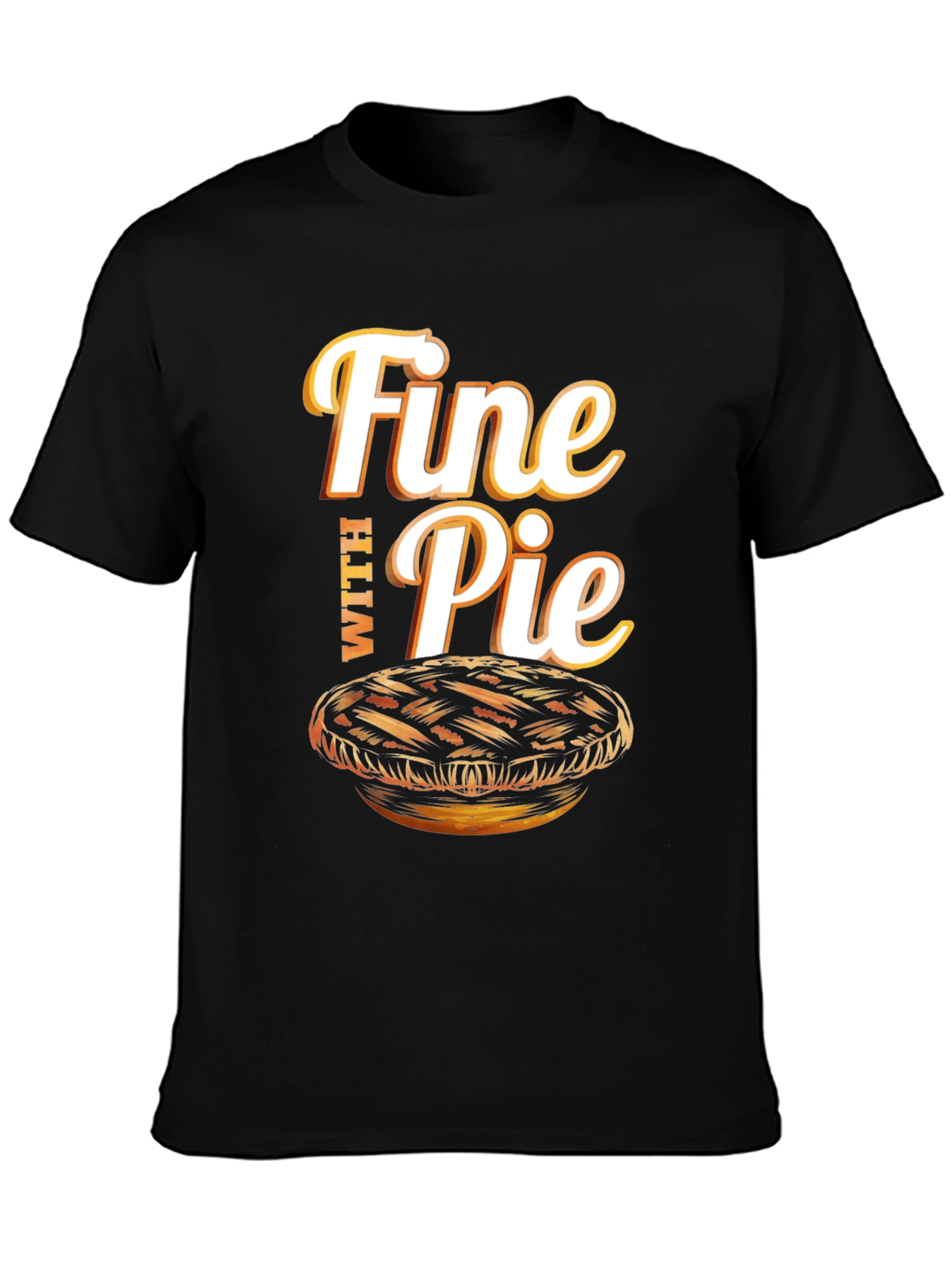 Black Fine With Pie Graphic T-Shirt view 3