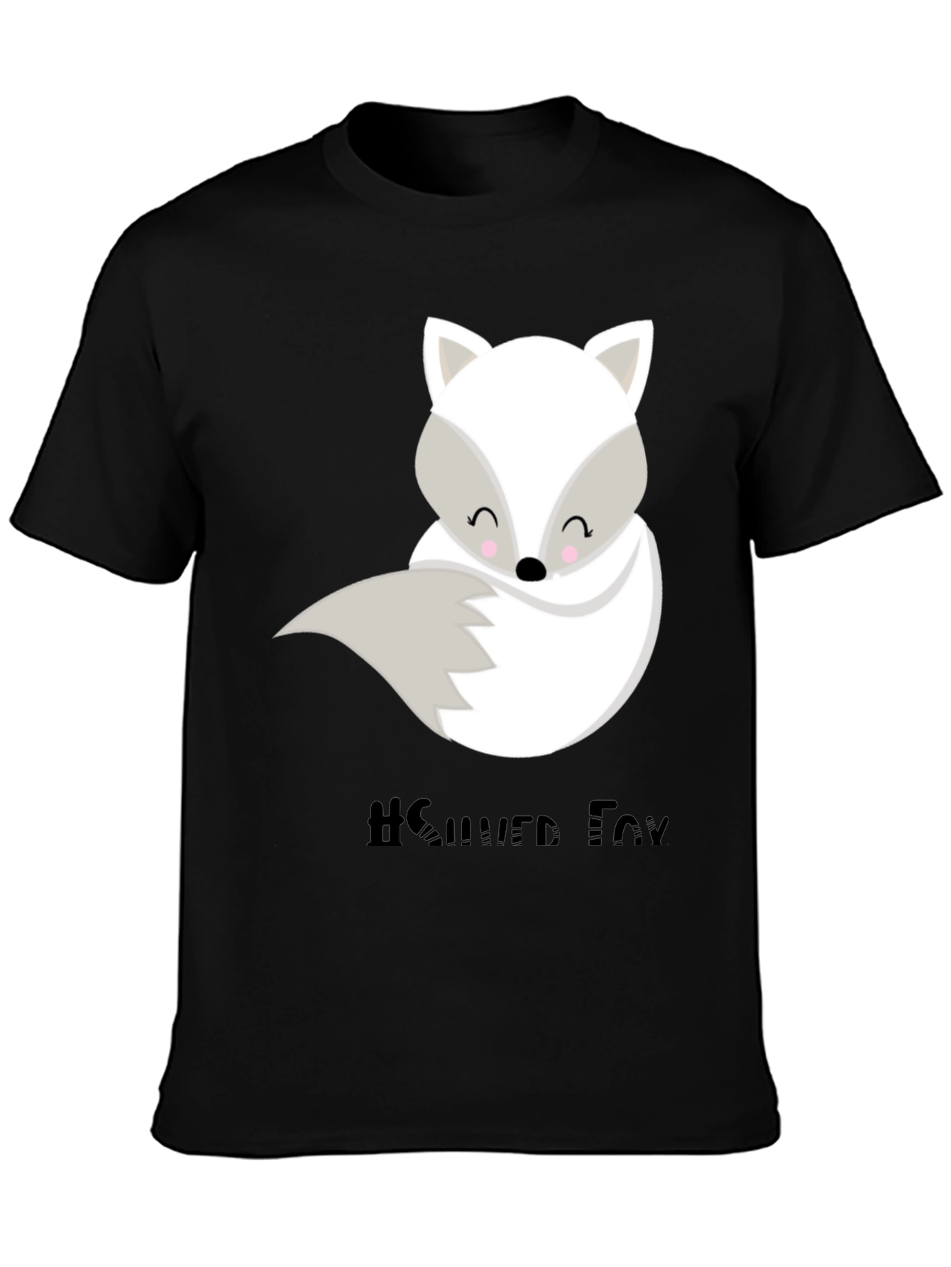 Black Cute Silver Fox Graphic Tee - Unisex Style view 3