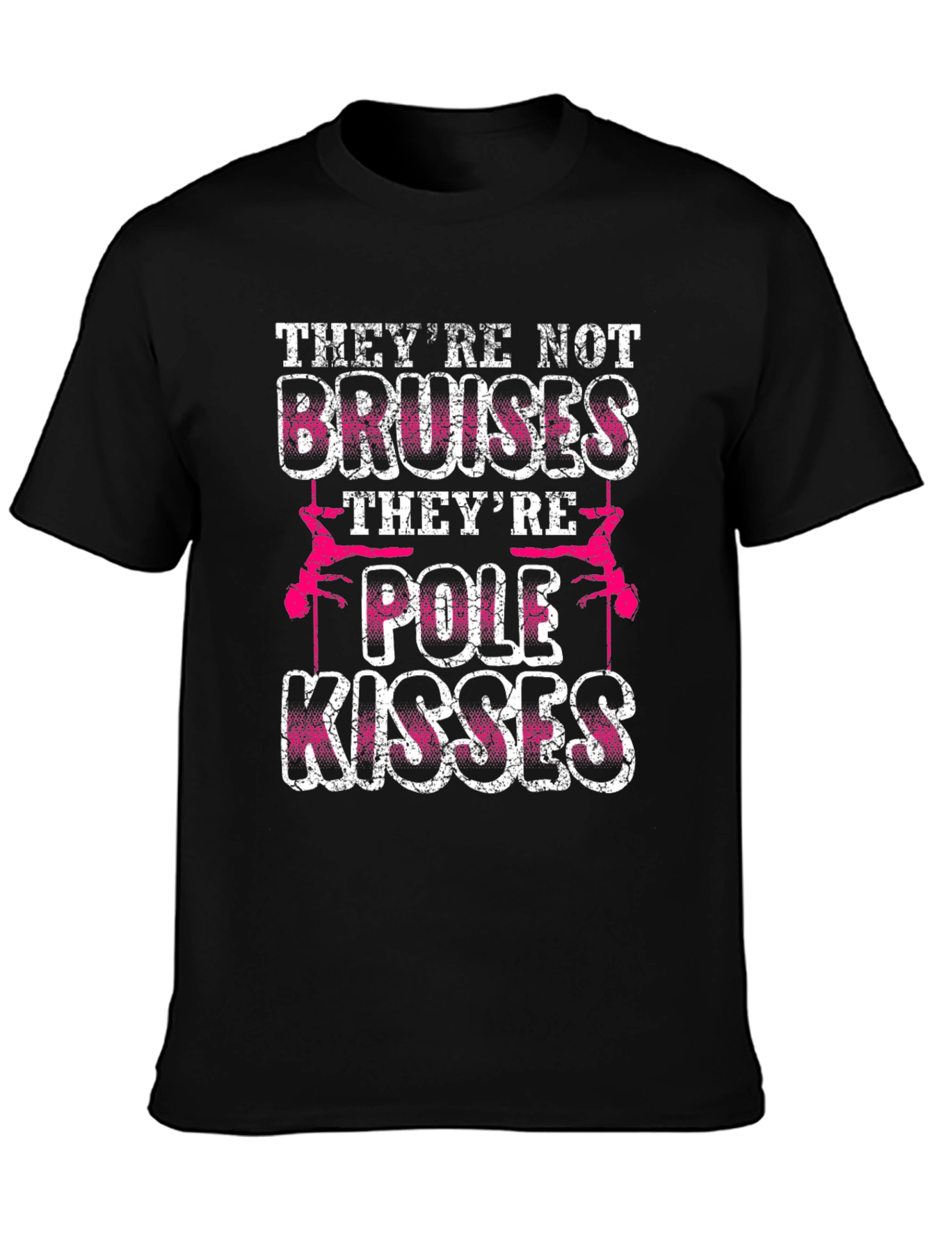 Black Pole Kisses Graphic T-Shirt - Funny Pole Dancing Tee view 3