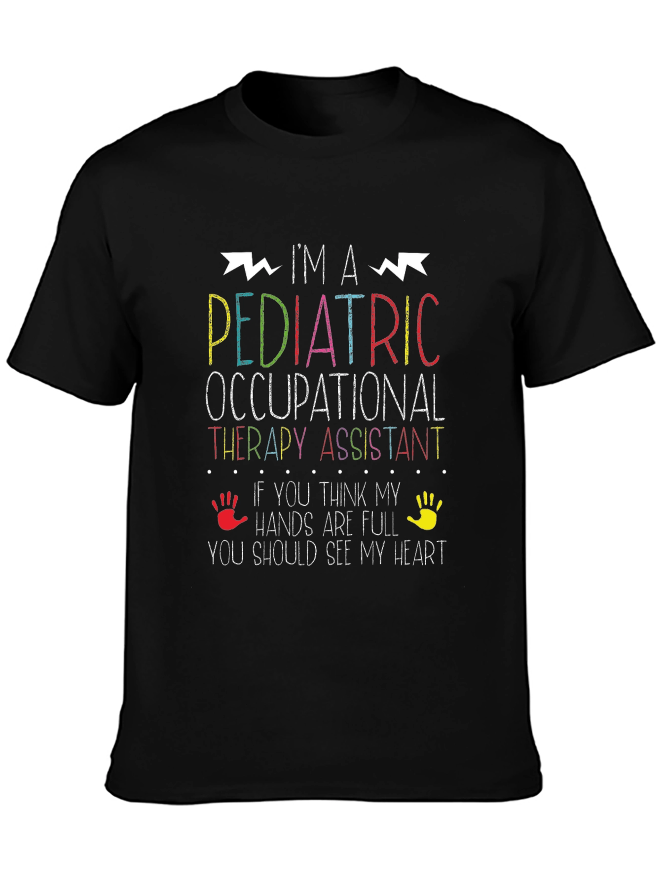 Black Pediatric Occupational Therapy Assistant T-Shirt view 3