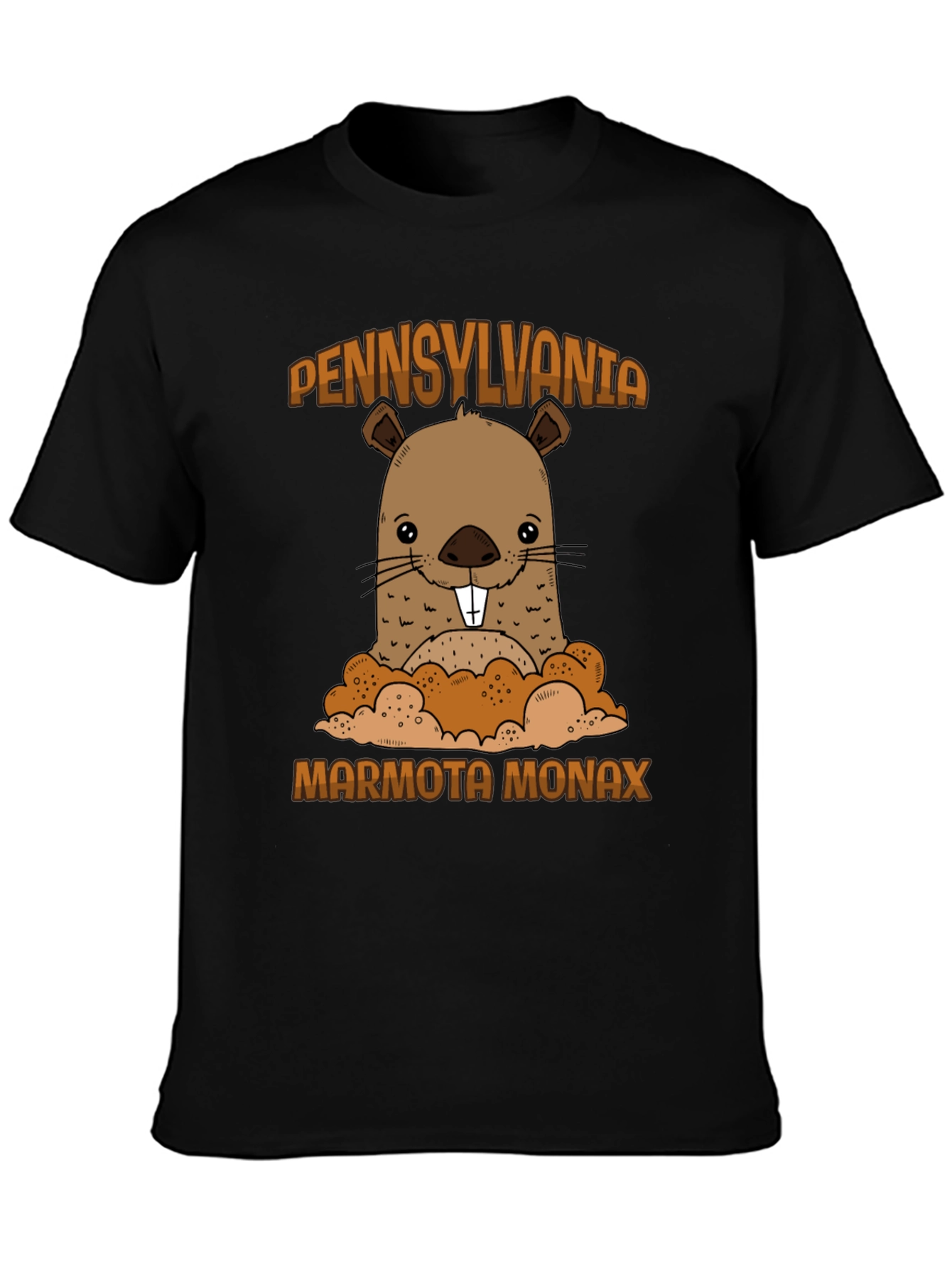 Black Pennsylvania Marmota Monax Groundhog T-Shirt view 3