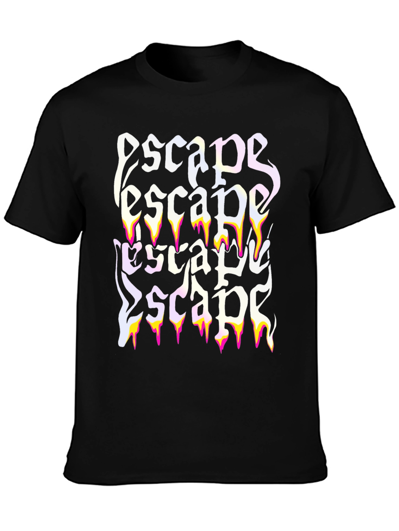 Black Escape Graphic Print Black T-Shirt view 3