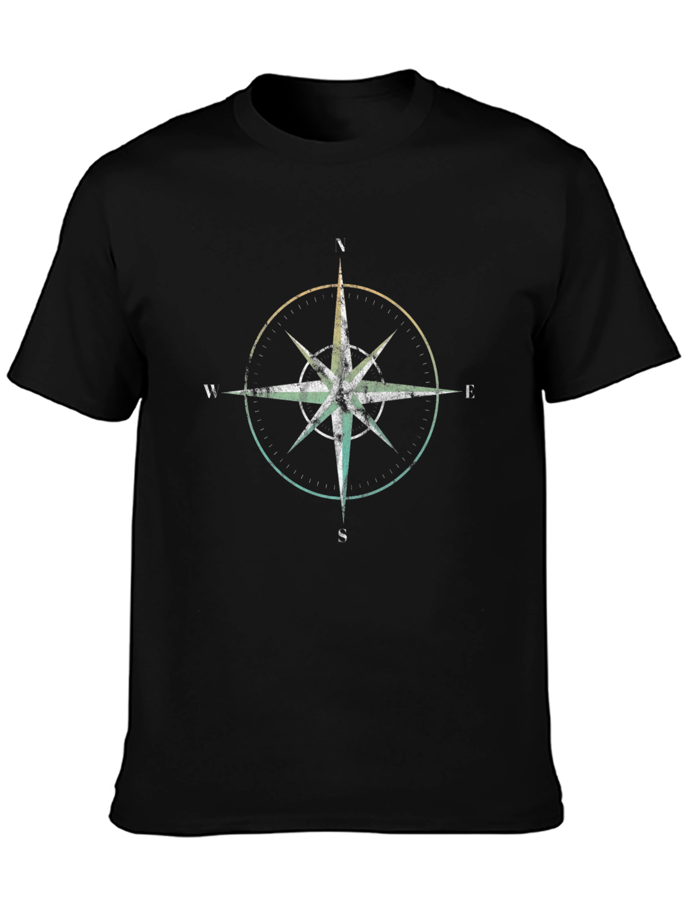 Black Compass Graphic Tee - Black Cotton Blend view 3