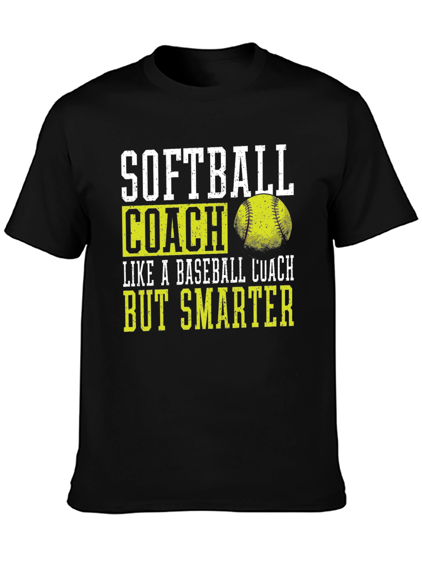 Black Softball Coach Smarter Graphic Tee view 3