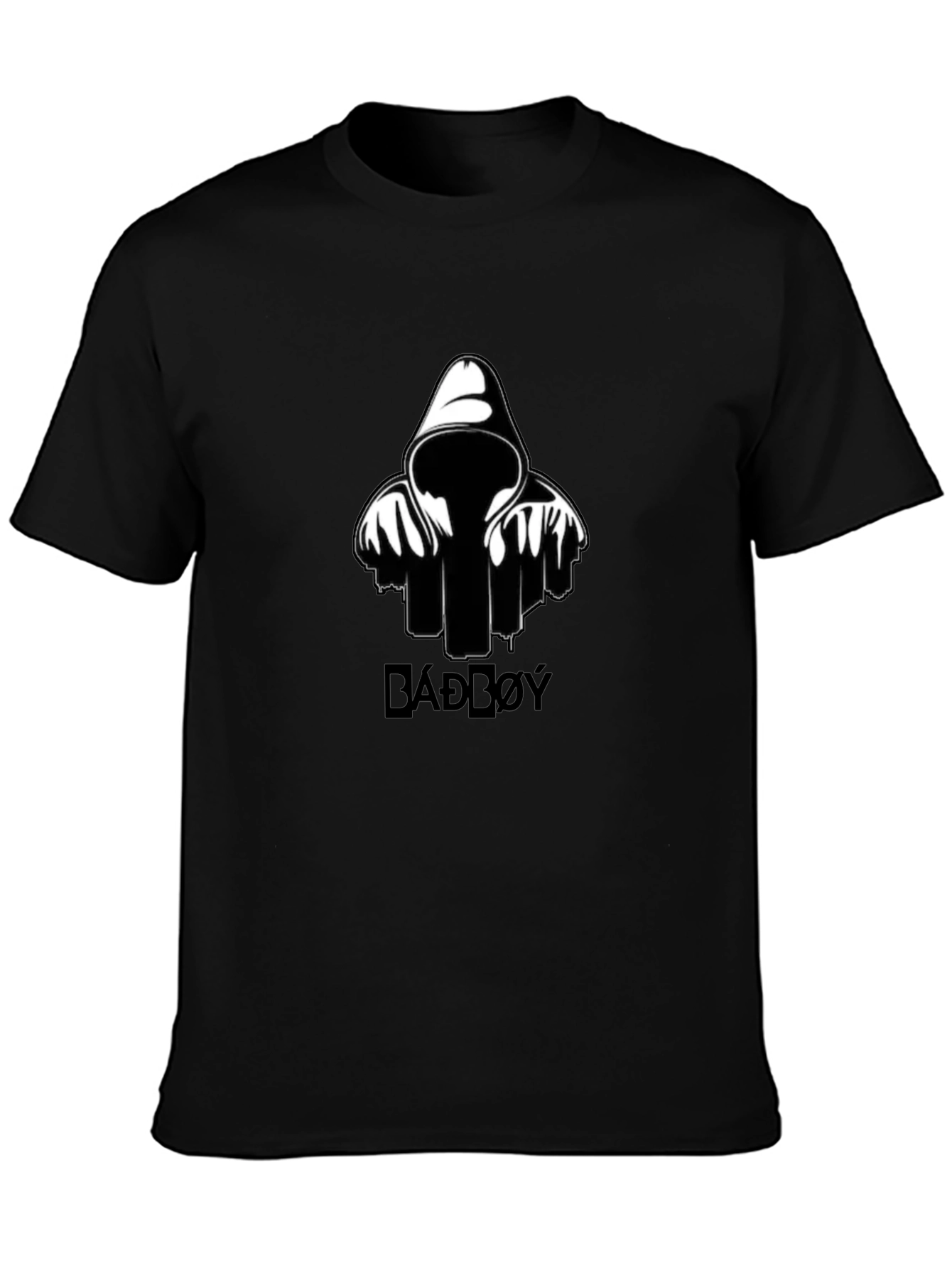 Black BADD0Y Graphic Print Black T-Shirt view 3