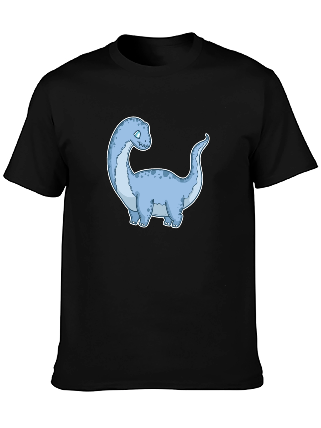 Black Cartoon Dinosaur Graphic Tee - Black view 3